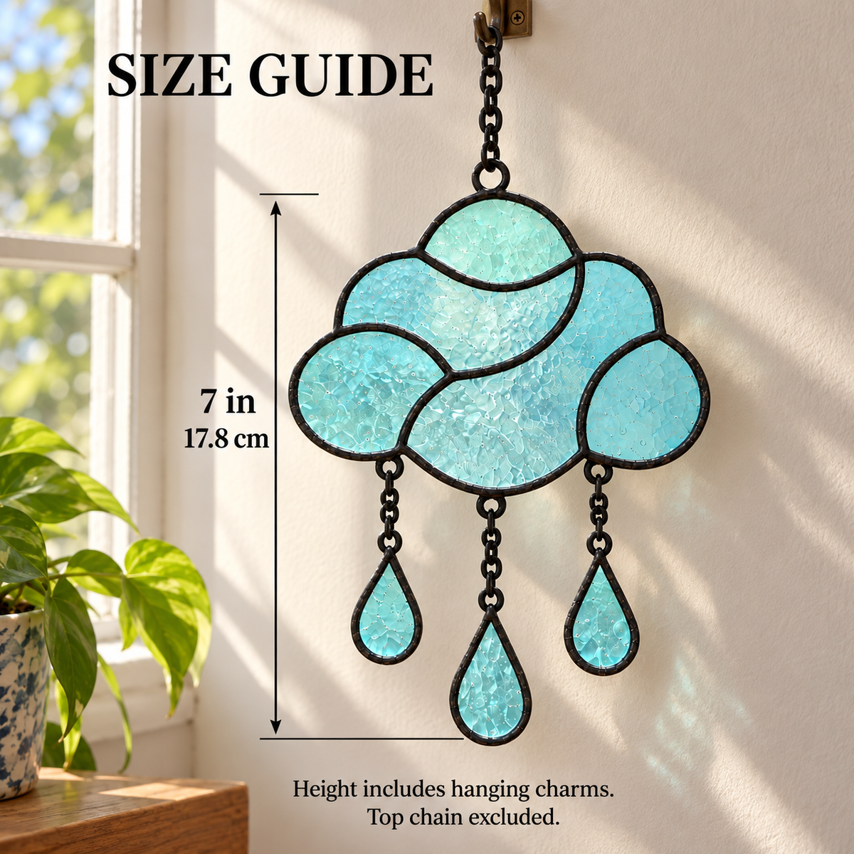 Sun / Moon / Cloud Stained Glass Suncatcher
