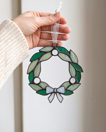 Stained Glass Wreath Ornament