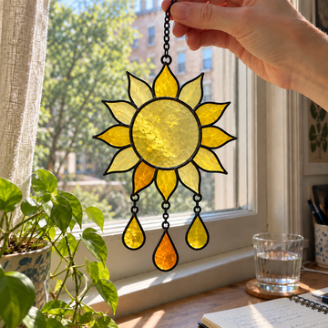 Sun / Moon / Cloud Stained Glass Suncatcher