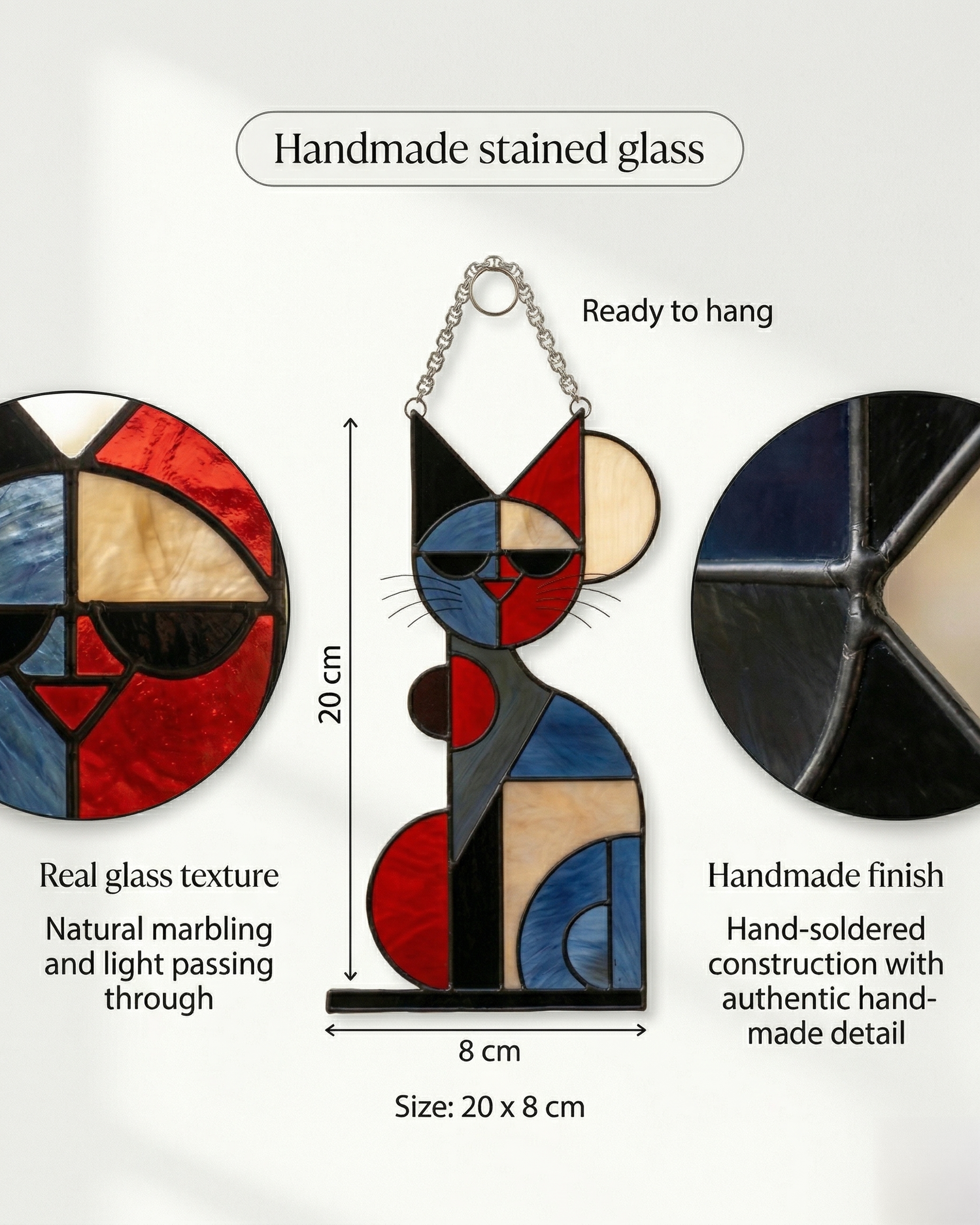 Stained Glass Cat Suncatcher