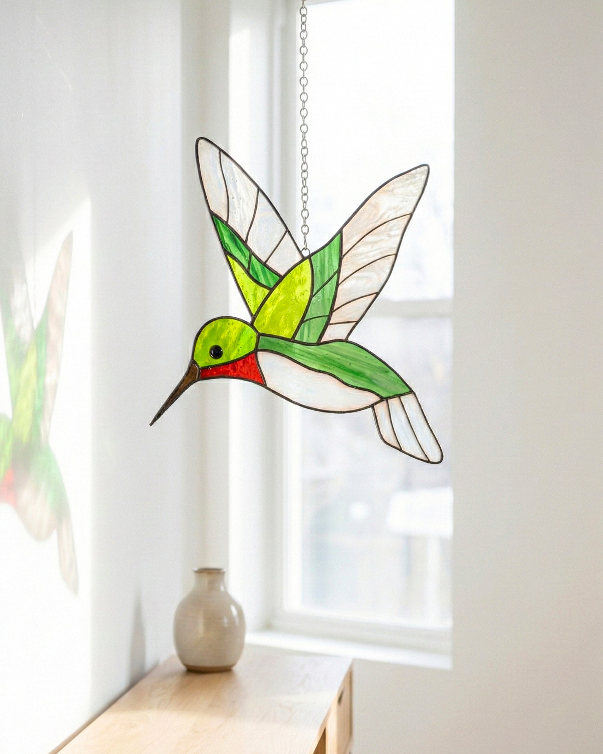 Stained Glass Hummingbird Suncatcher