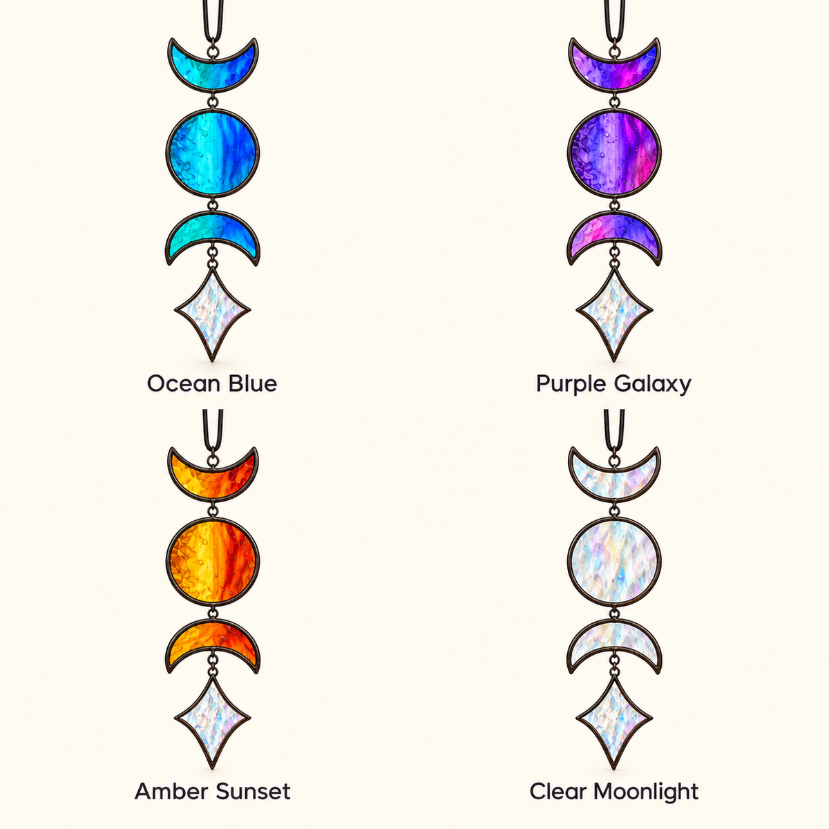 Moon Phase Stained Glass Suncatcher