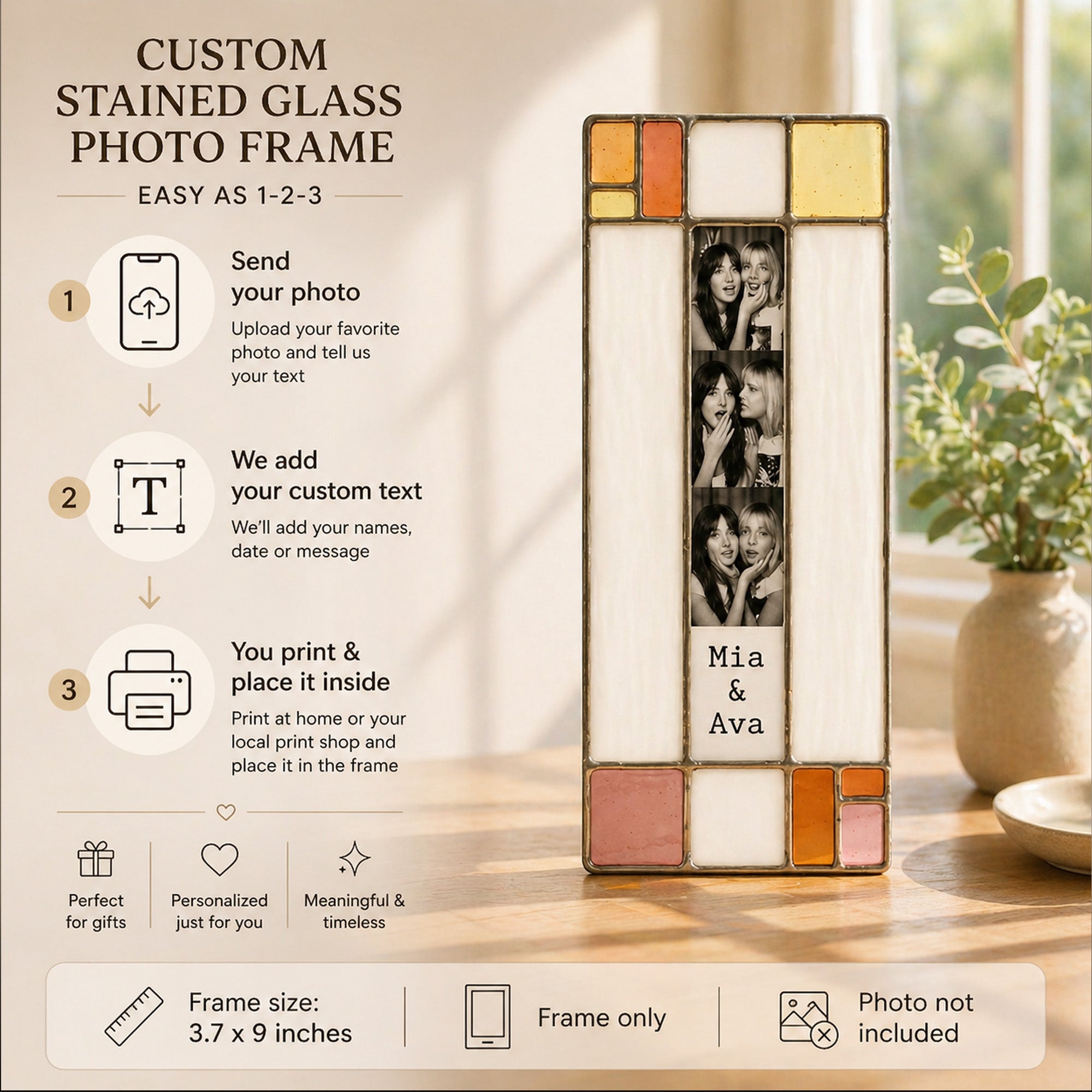 Stained Glass Custom for Bestie Photo Frame