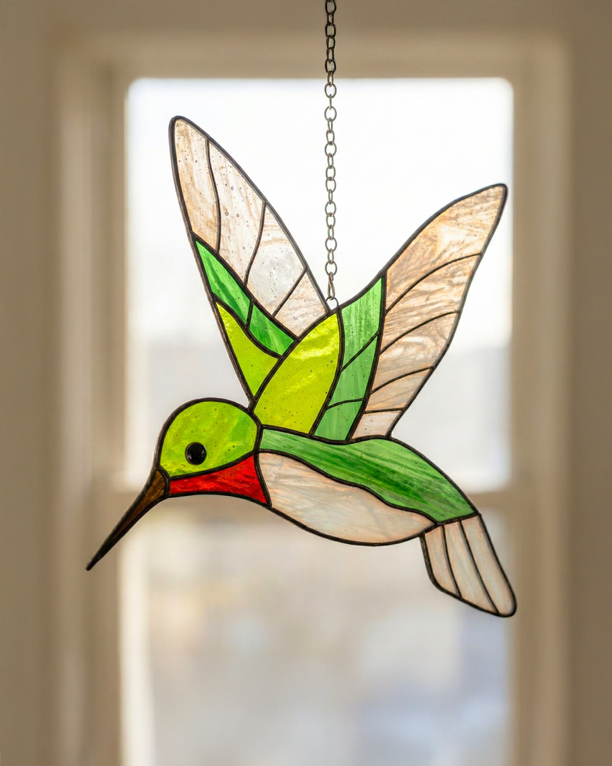 Stained Glass Hummingbird Suncatcher