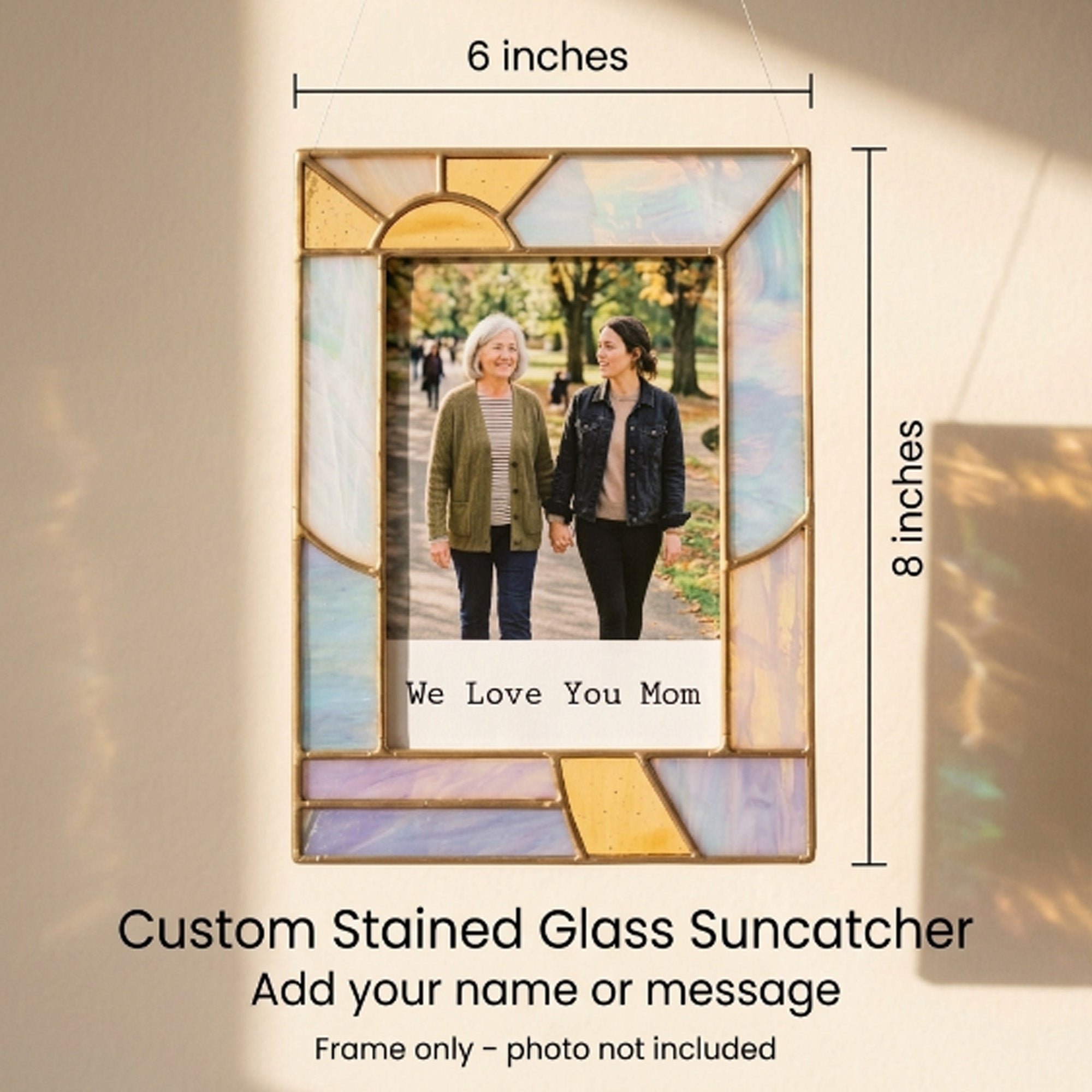 Stained Glass Custom for Mom Photo Frame