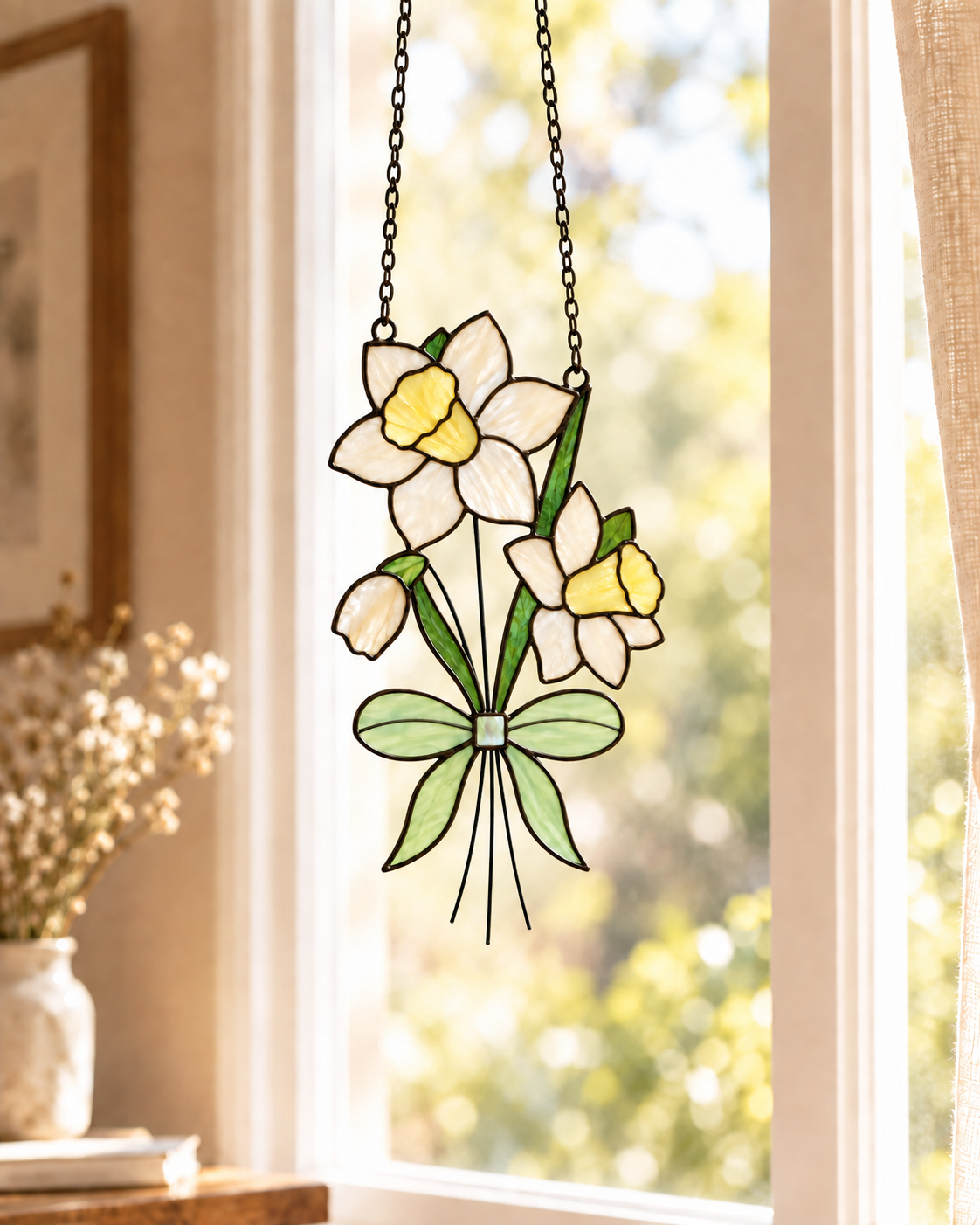 Stained Glass Flower for 12 Month Suncatcher