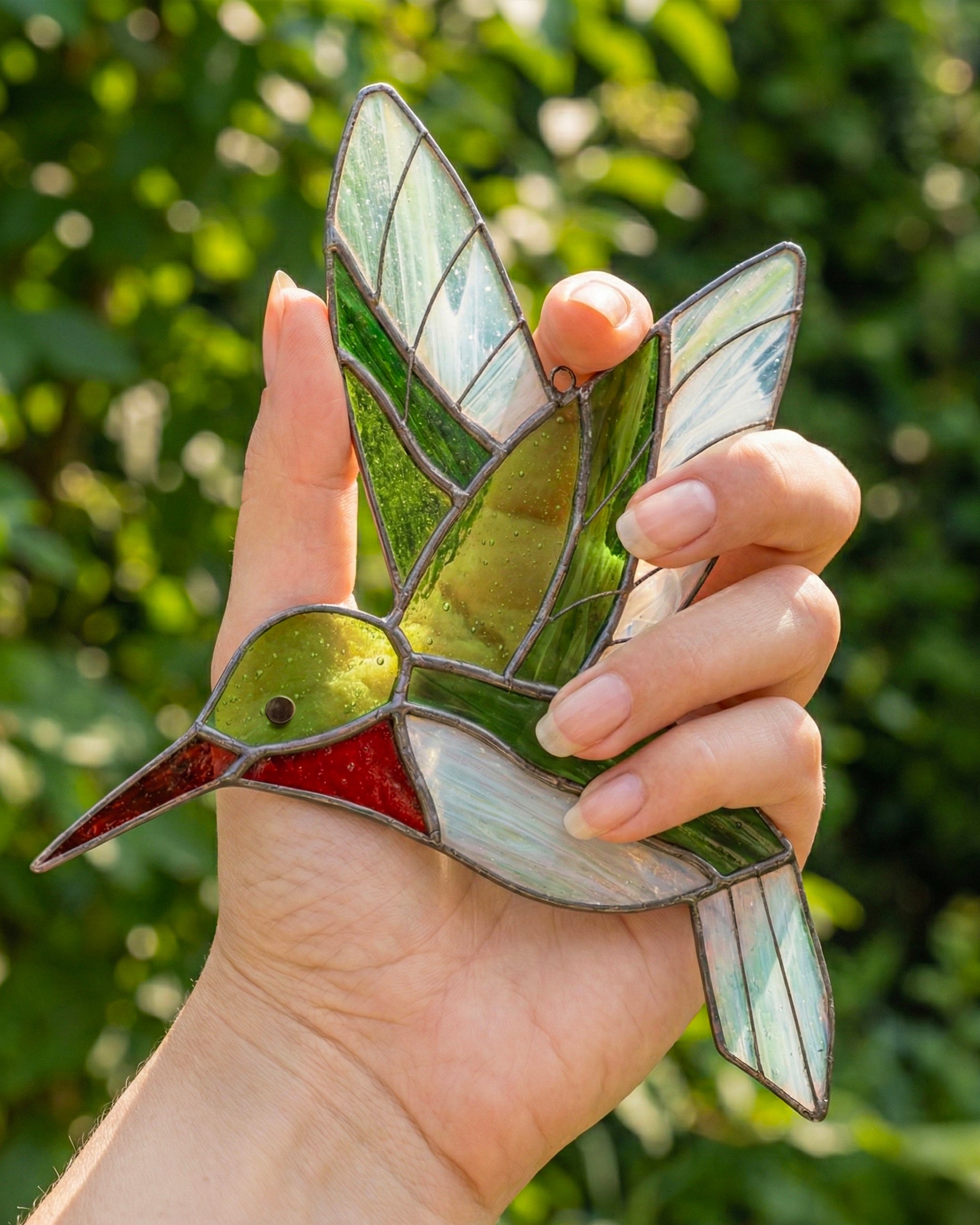 Stained Glass Hummingbird Suncatcher