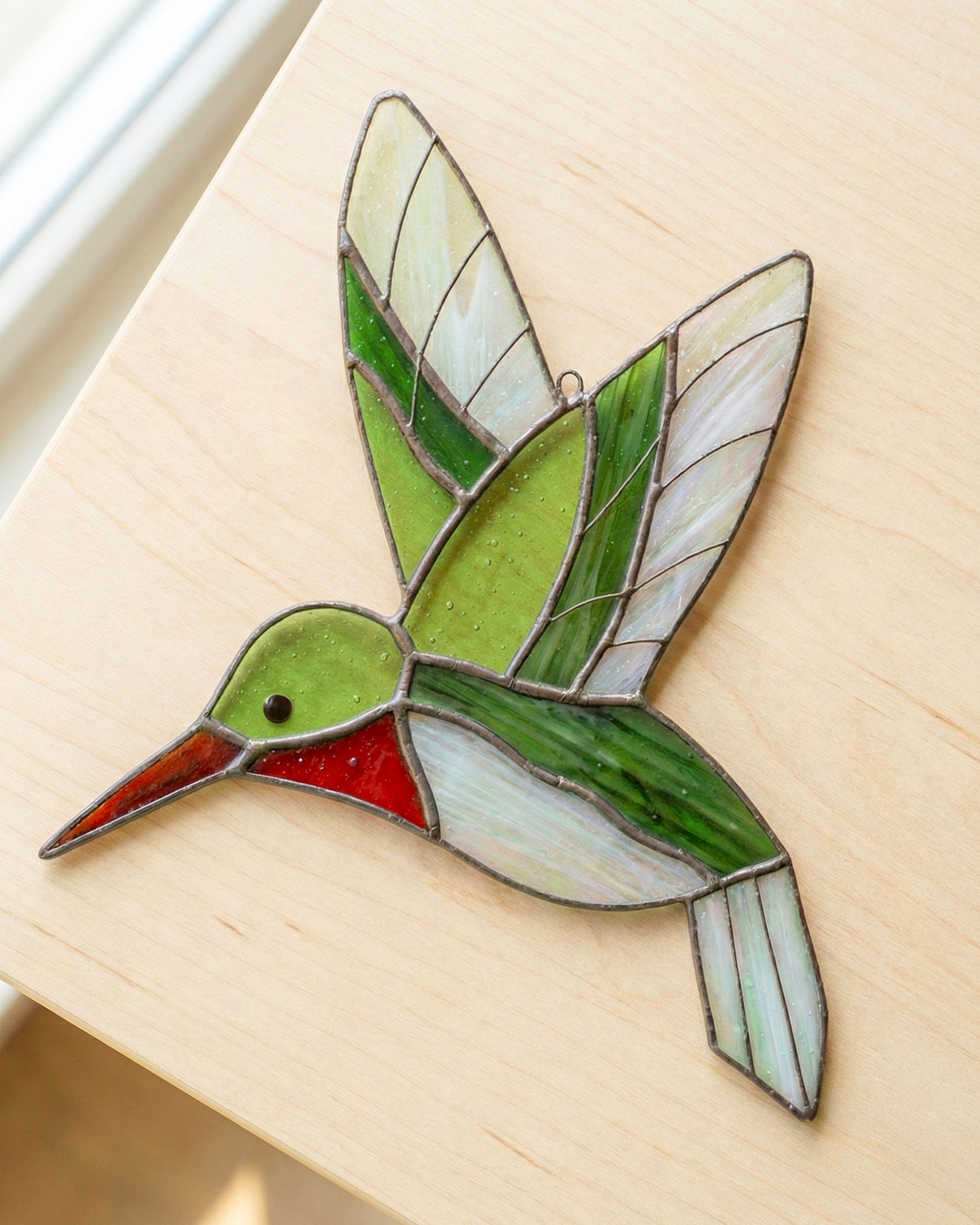 Stained Glass Hummingbird Suncatcher