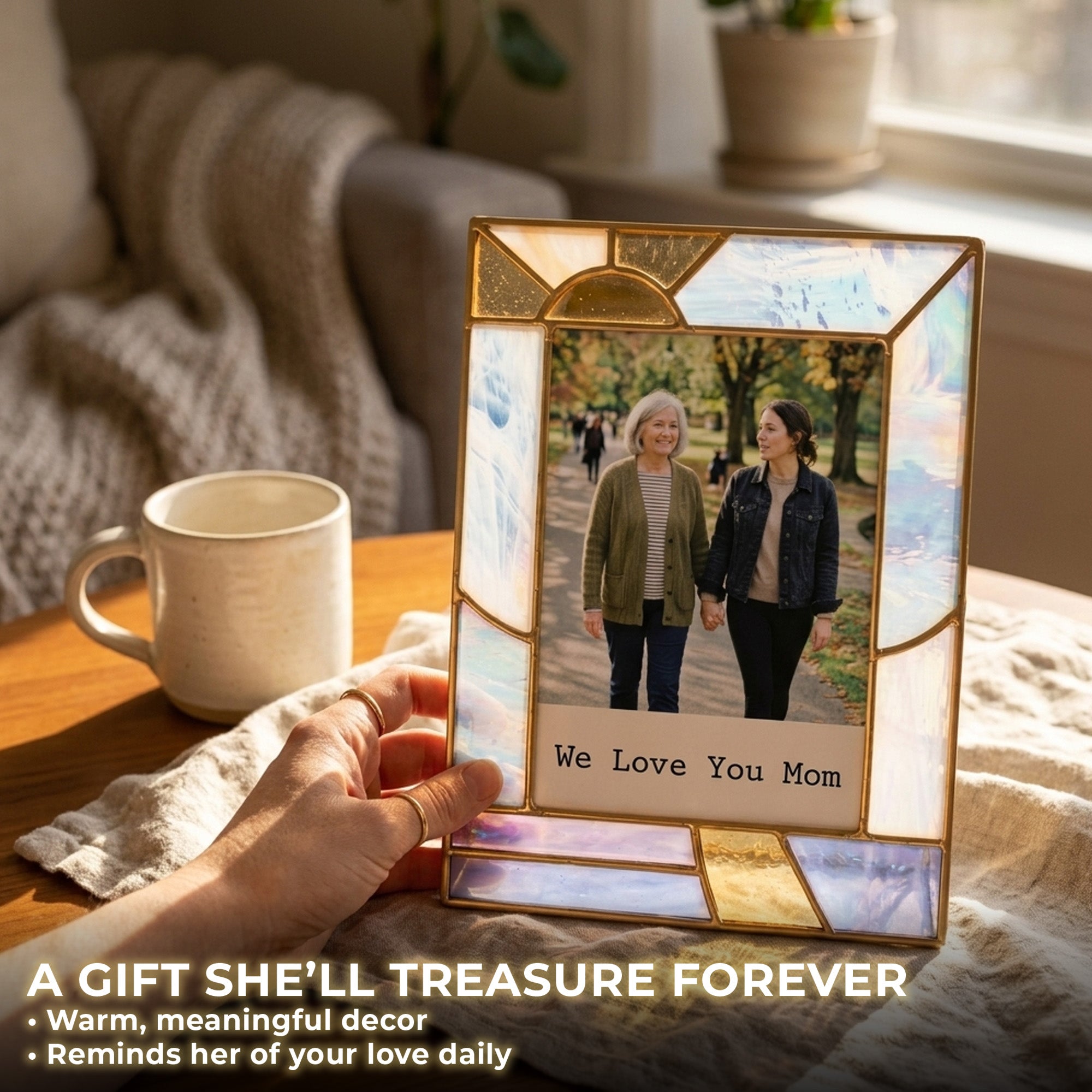 Stained Glass Custom for Mom Photo Frame