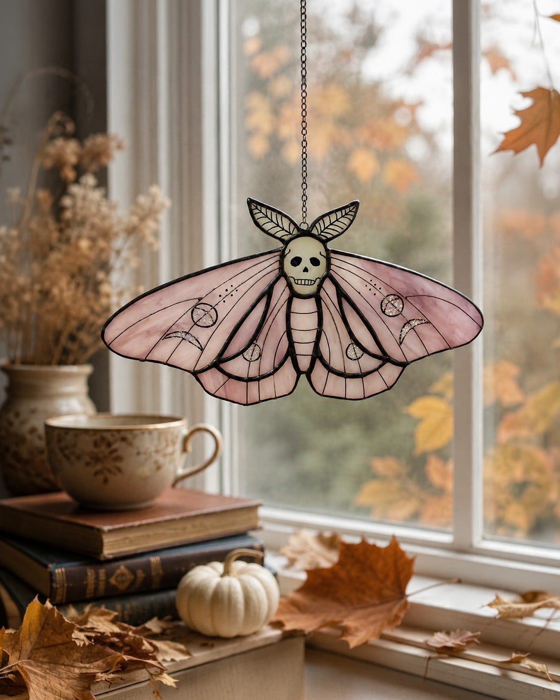 Stained Glass Butterfly Halloween Suncatcher