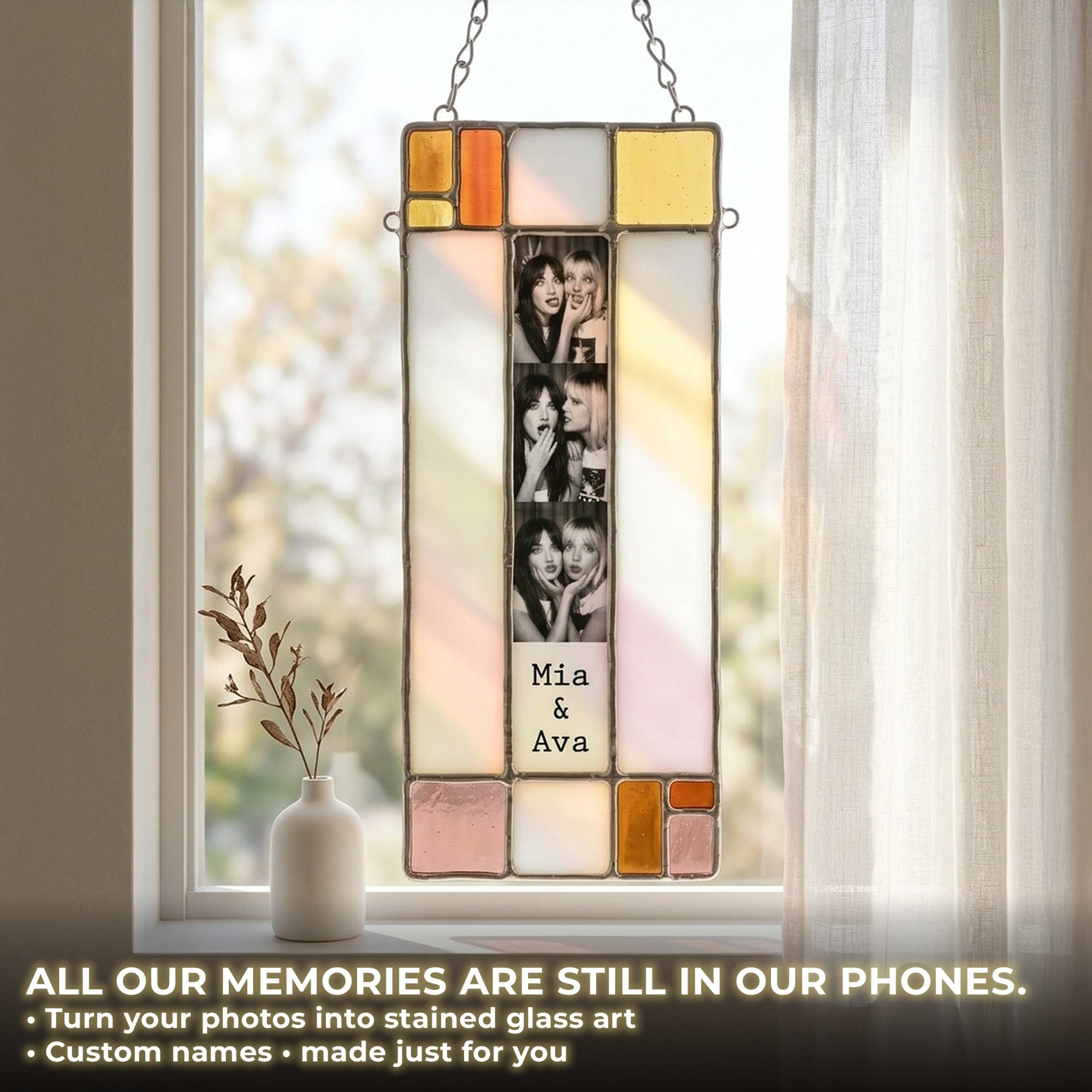 Stained Glass Custom for Bestie Photo Frame