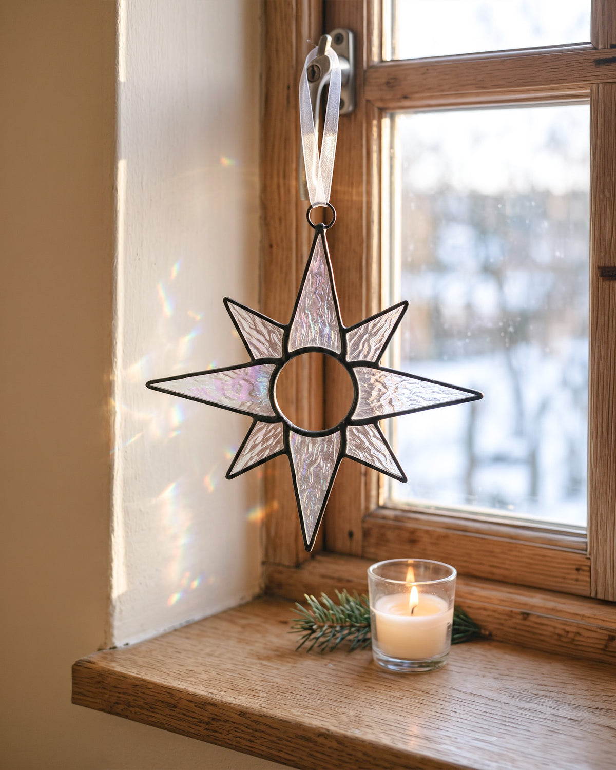 Iridescent Stained Glass Star