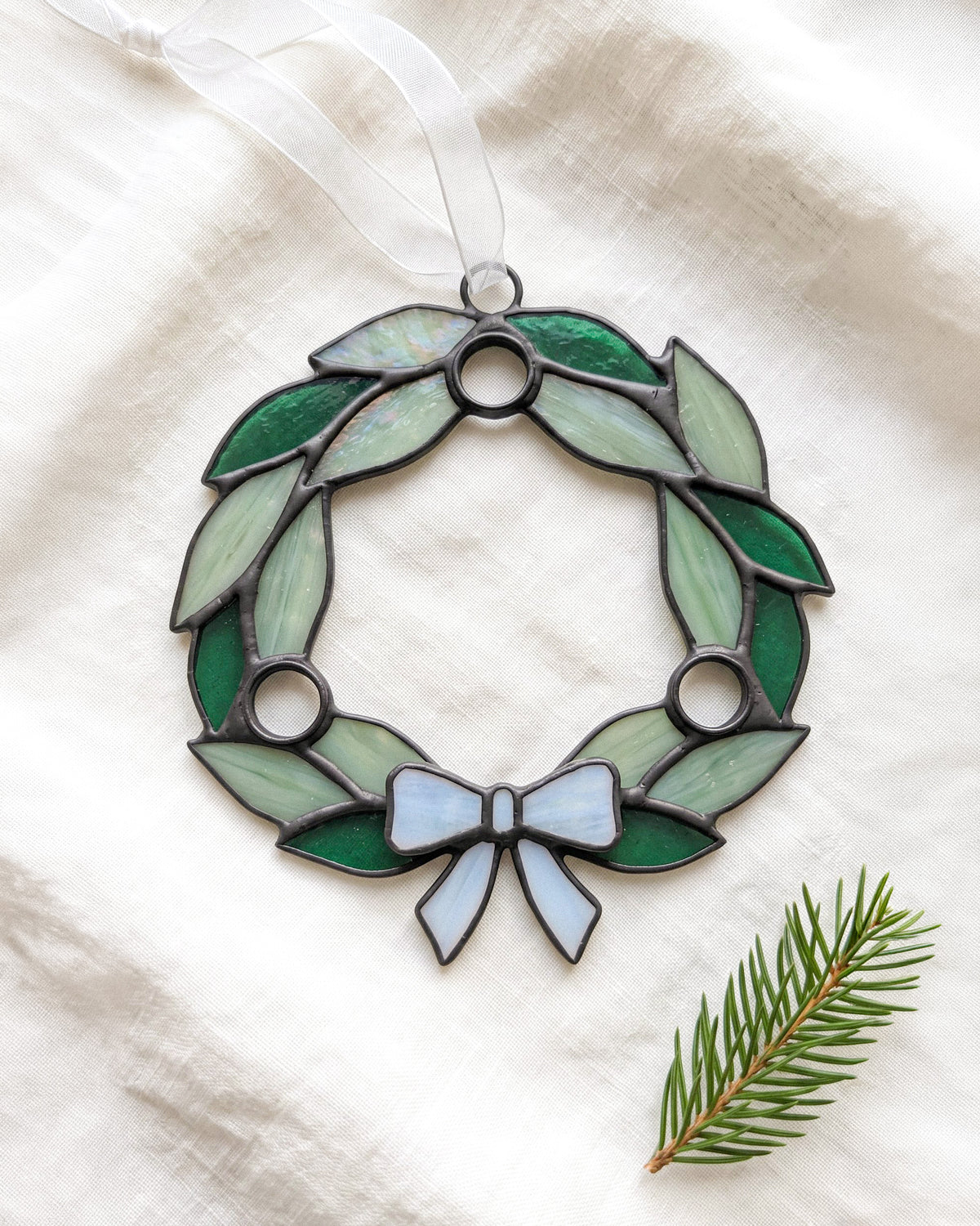 Stained Glass Wreath Ornament