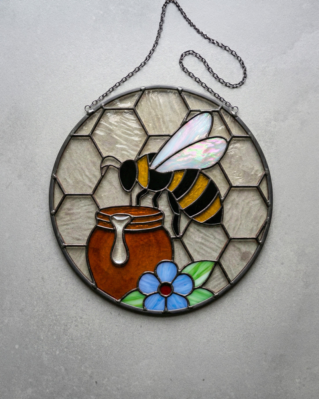 Stained Glass Bee Suncatcher