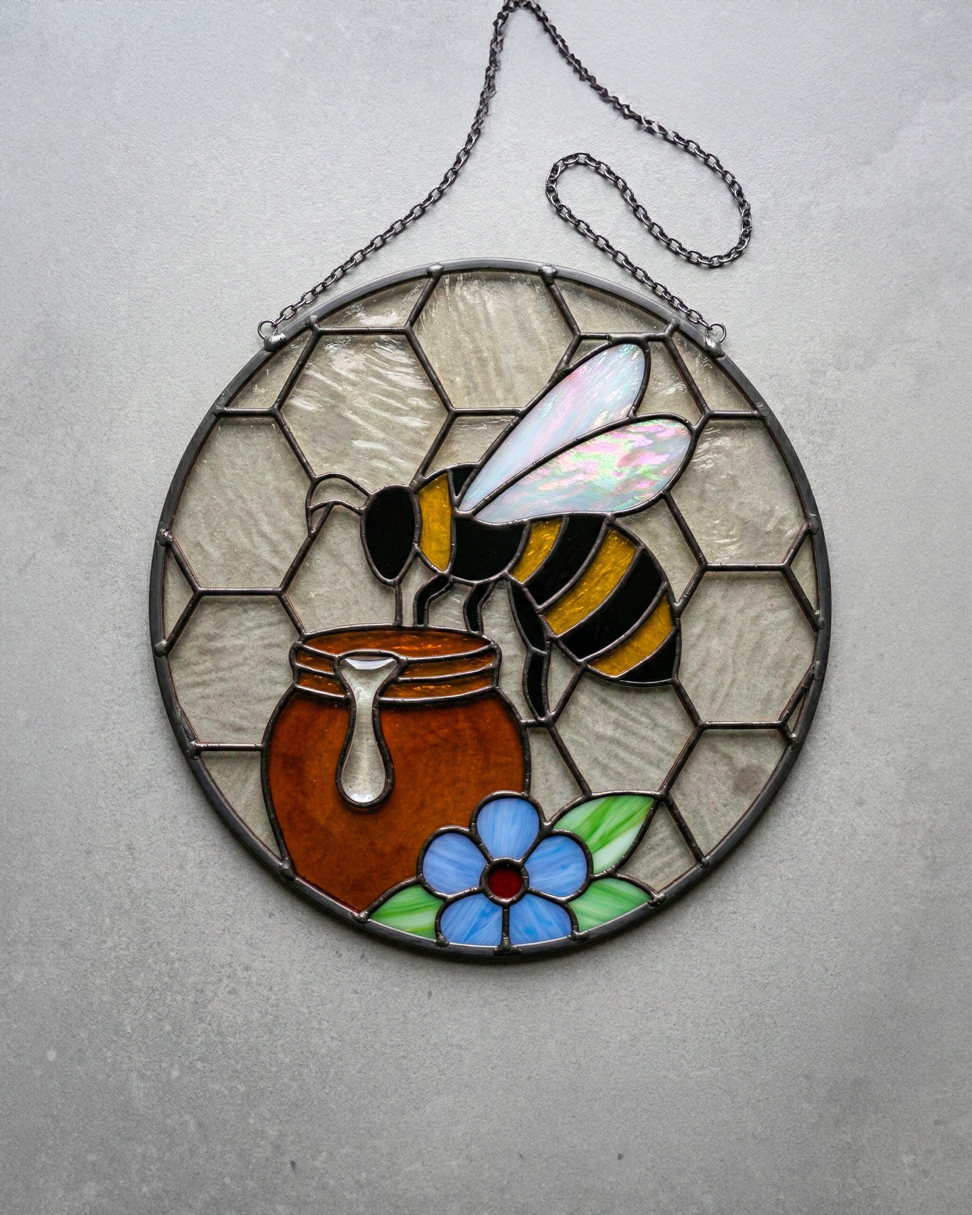 Stained Glass Bee Suncatcher