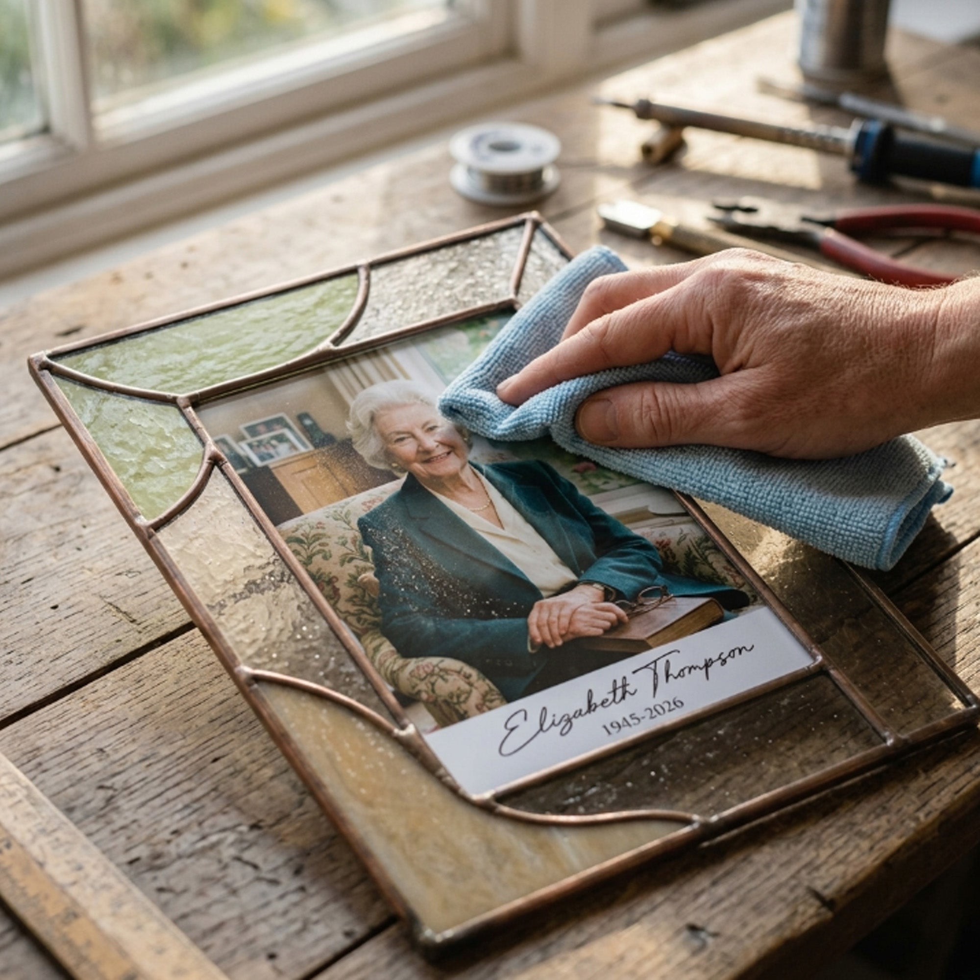 Stained Glass Custom In Loving Memory Photo Frame