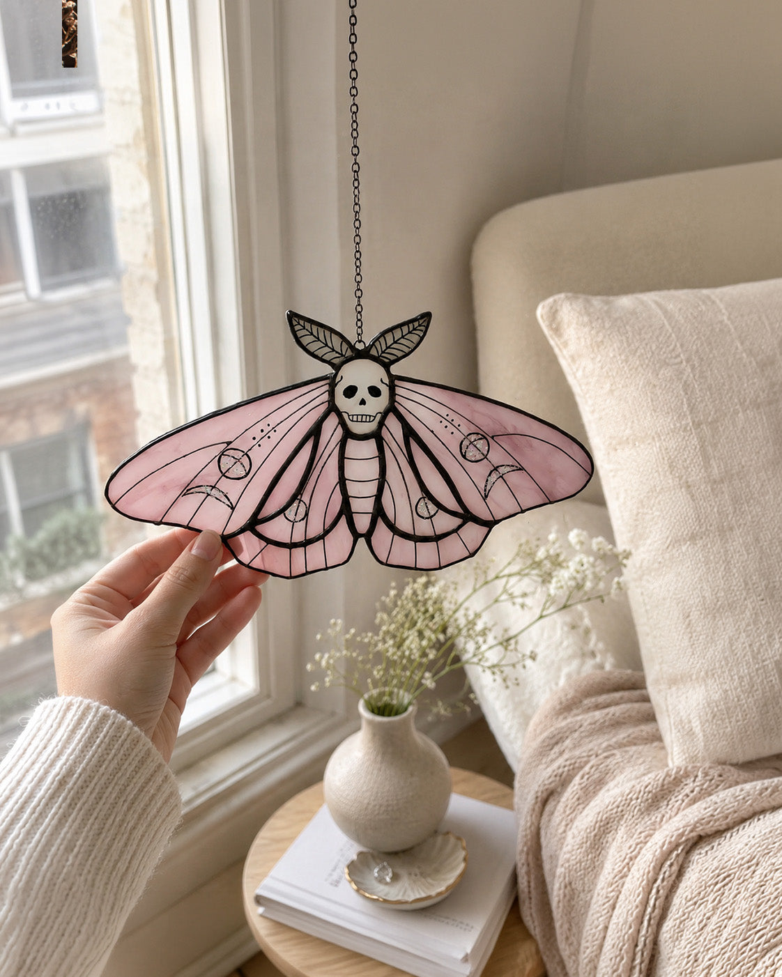 Stained Glass Butterfly Halloween Suncatcher