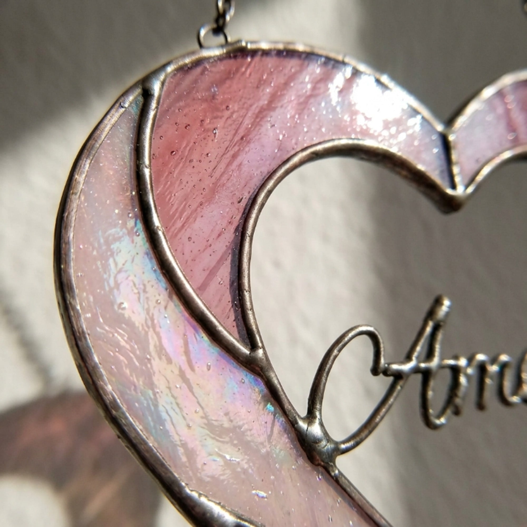 Stained Glass Custom Name Heart Photo Frame