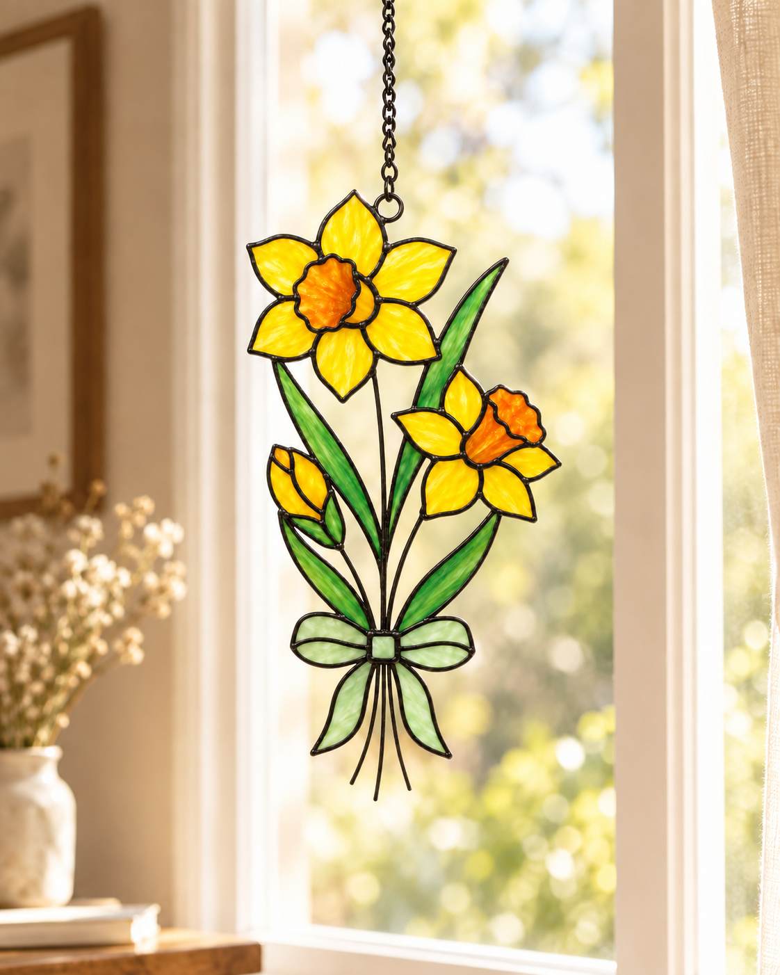 Stained Glass Flower for 12 Month Suncatcher