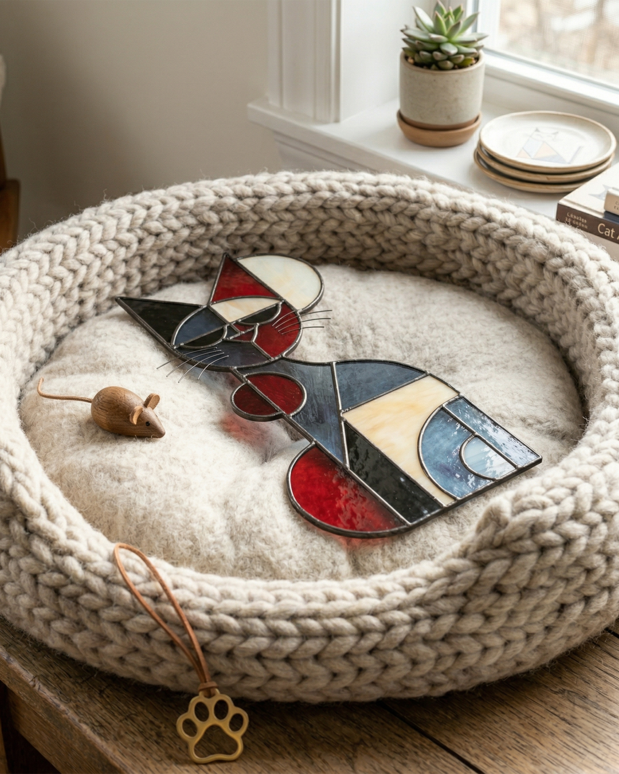 Stained Glass Cat Suncatcher