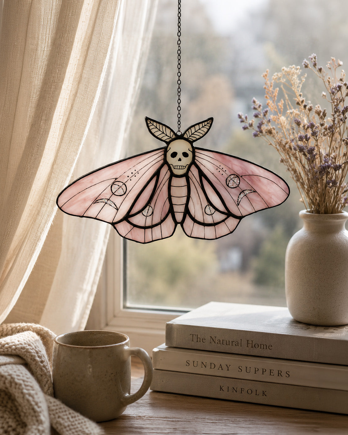 Stained Glass Butterfly Halloween Suncatcher