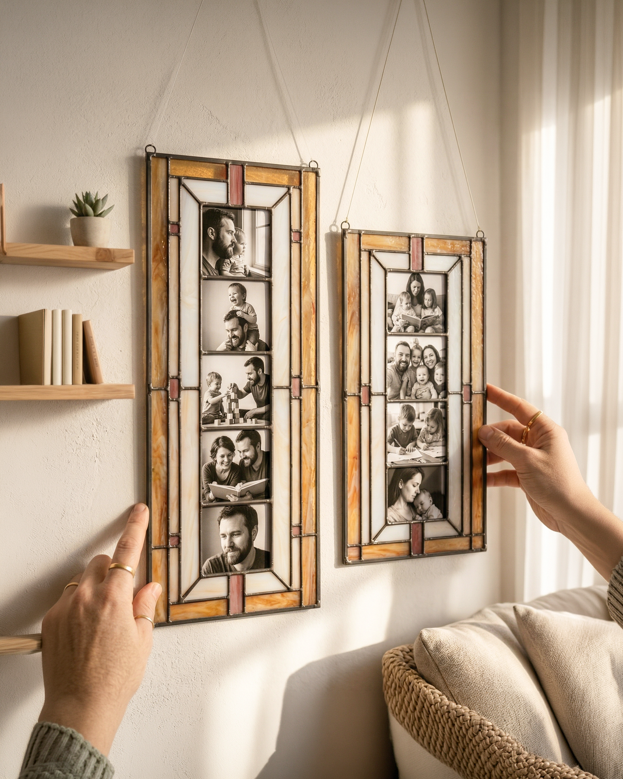 Stained Glass Family Photo Frame Rectangle