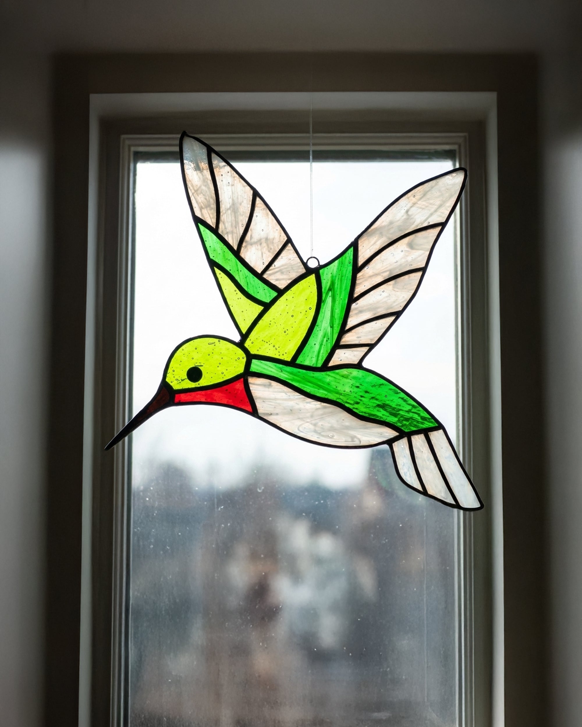Stained Glass Hummingbird Suncatcher