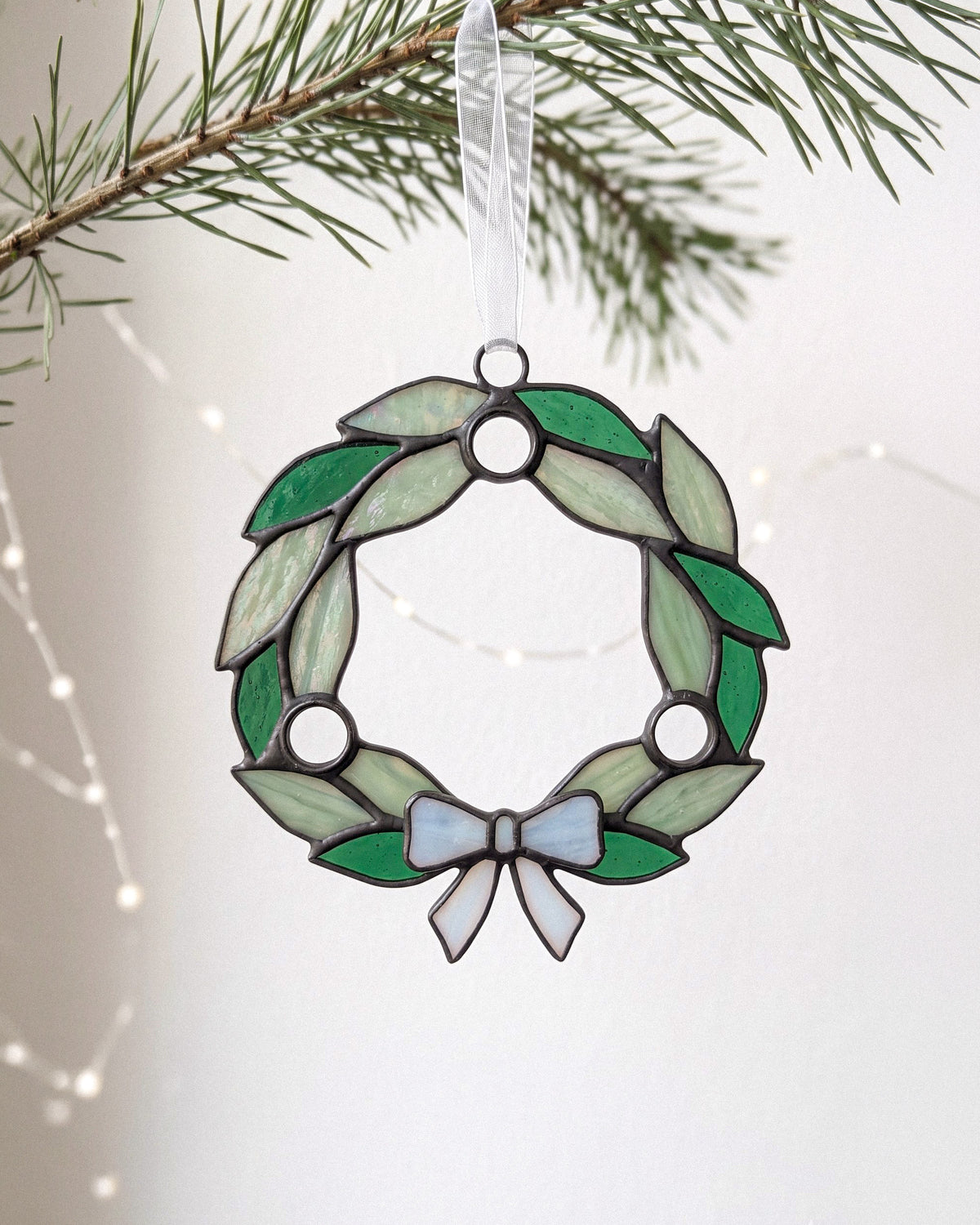 Stained Glass Wreath Ornament