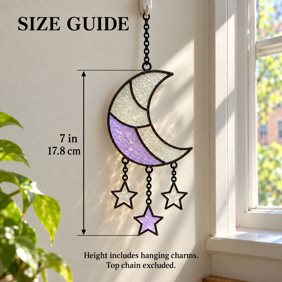 Sun / Moon / Cloud Stained Glass Suncatcher