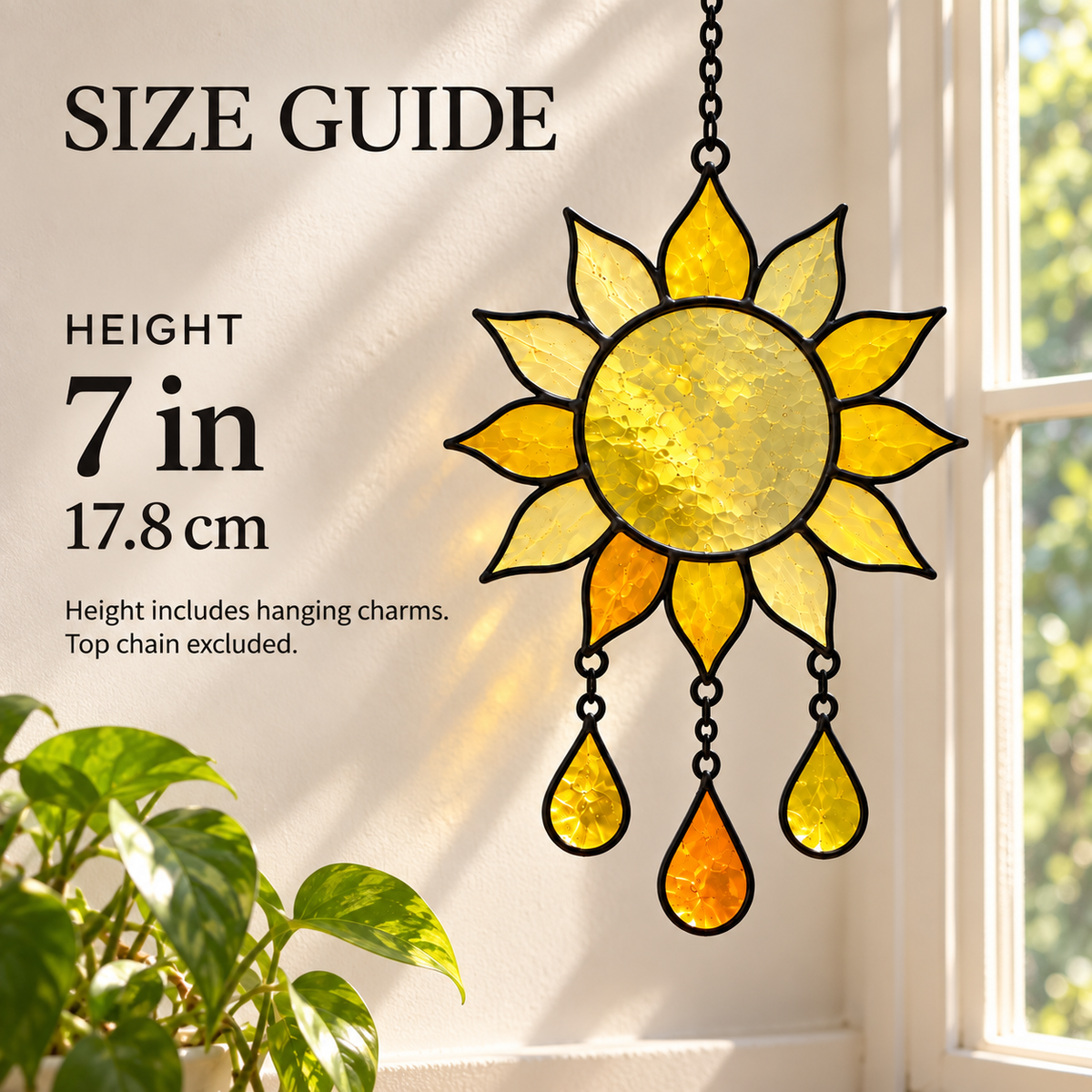 Sun / Moon / Cloud Stained Glass Suncatcher