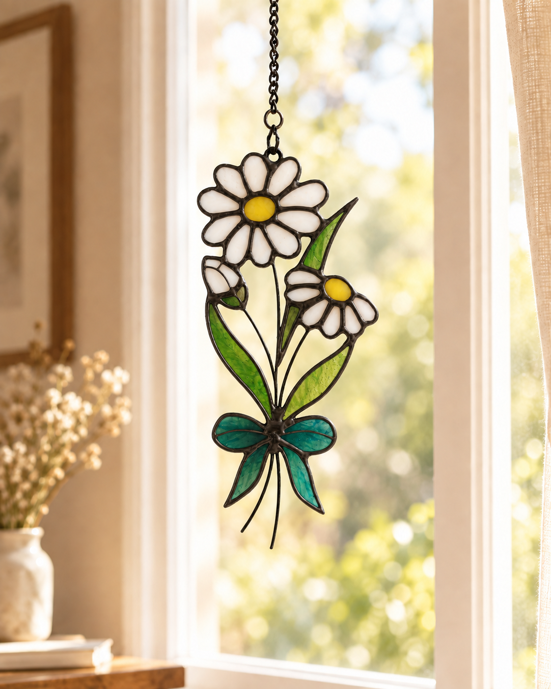 Stained Glass Flower for 12 Month Suncatcher