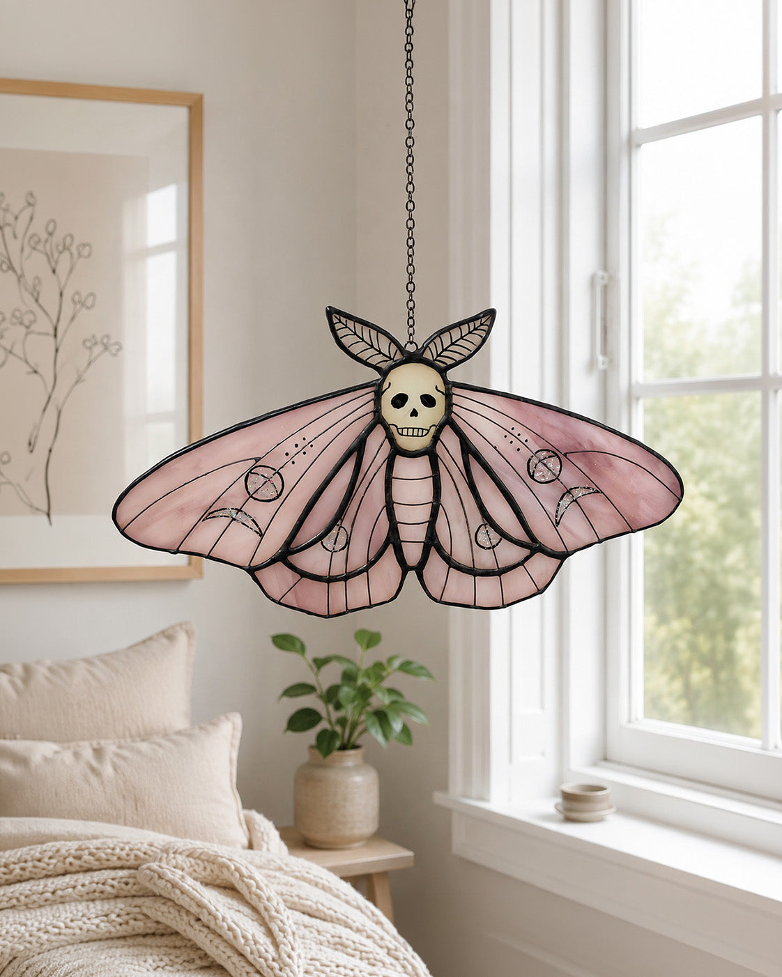 Stained Glass Butterfly Halloween Suncatcher