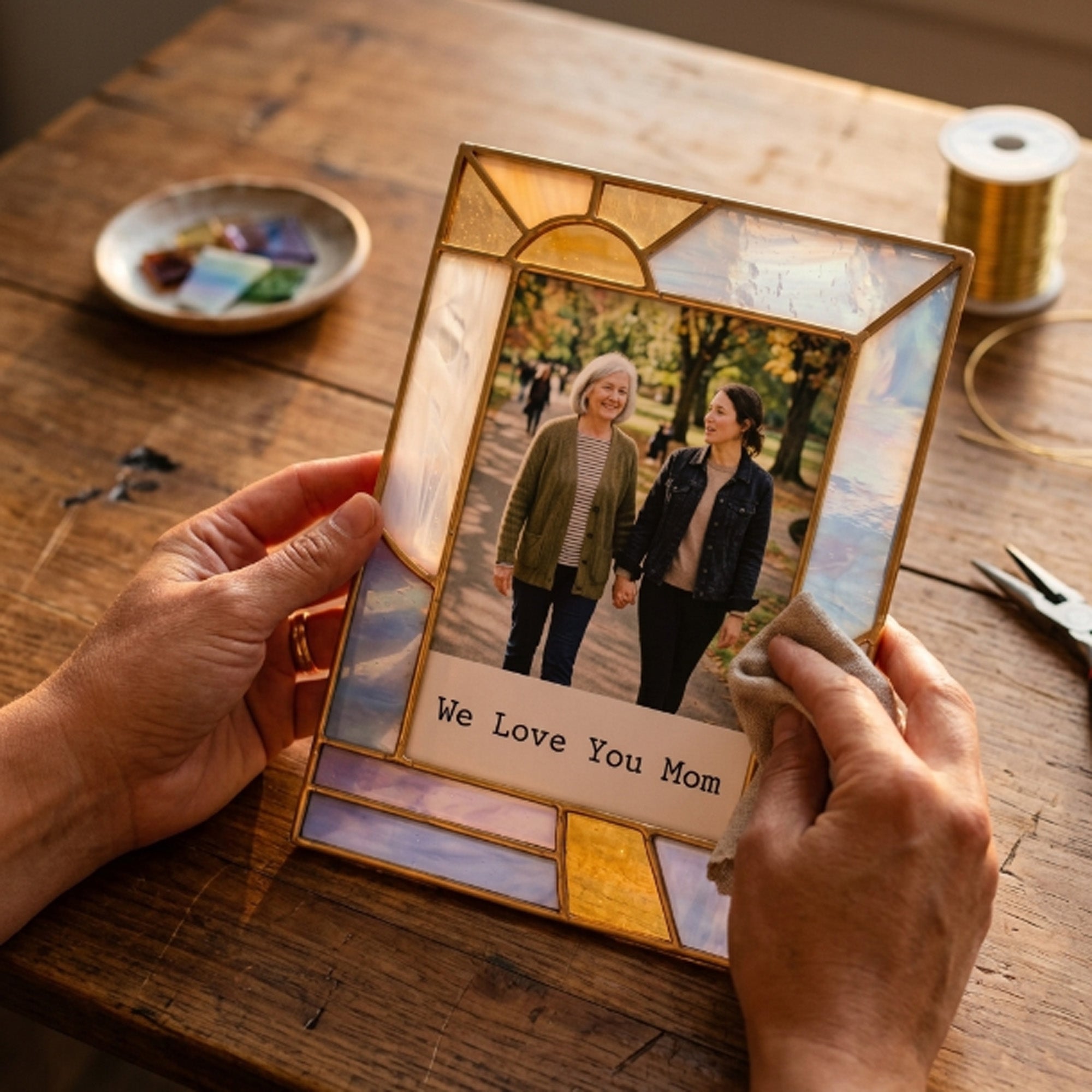 Stained Glass Custom for Mom Photo Frame