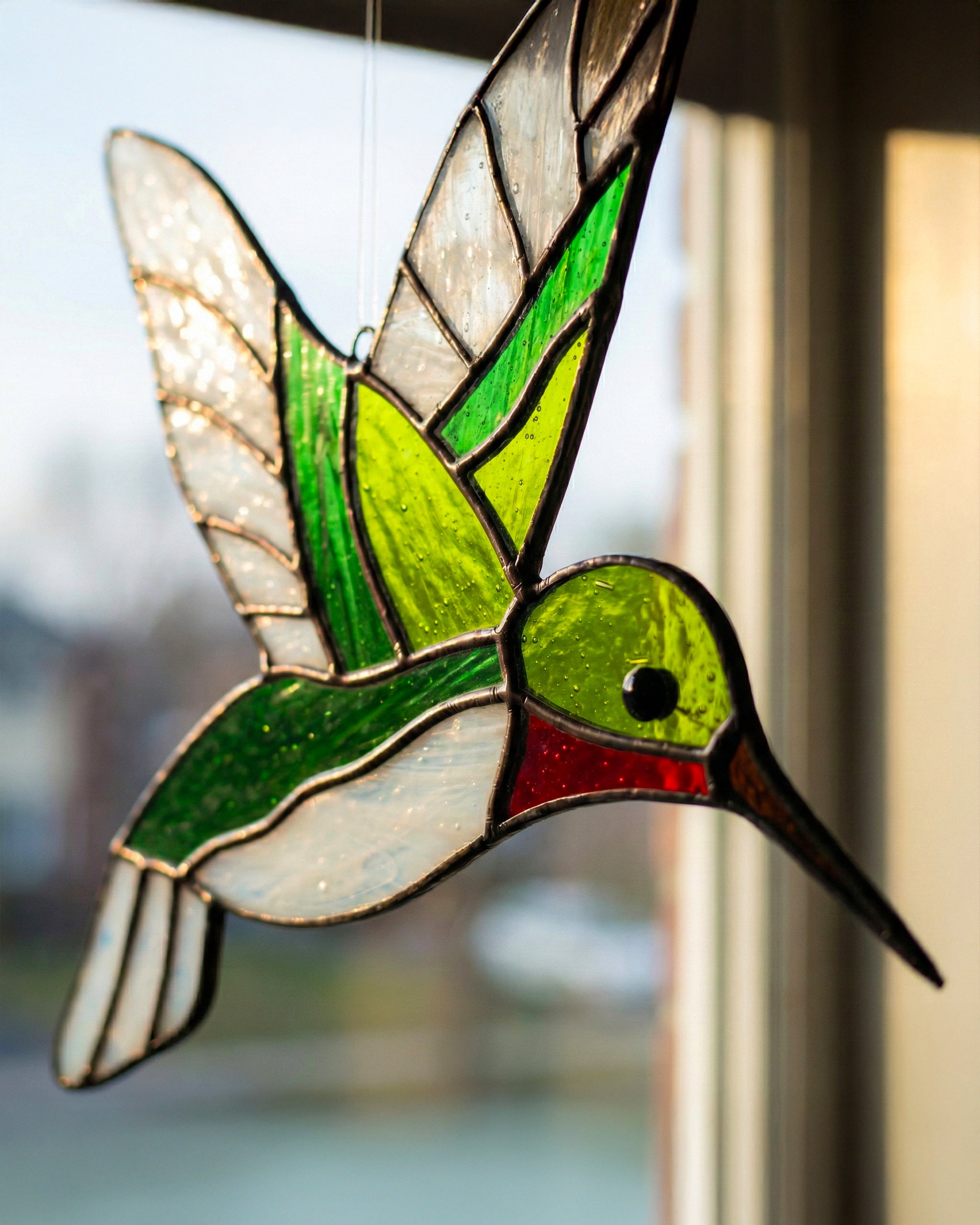 Stained Glass Hummingbird Suncatcher