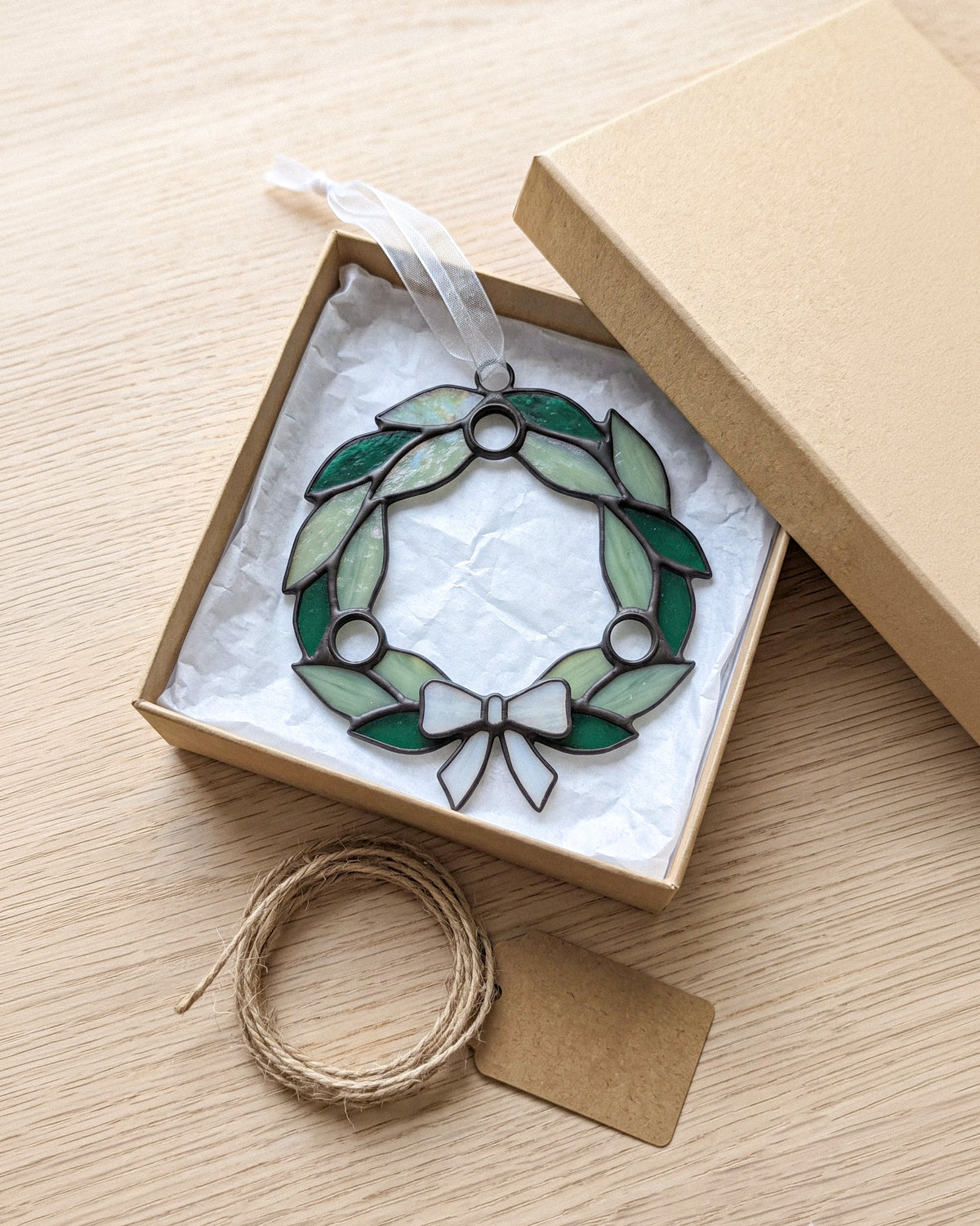 Stained Glass Wreath Ornament