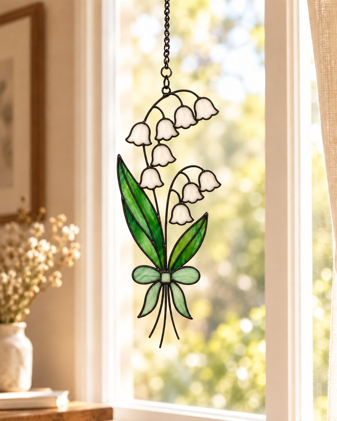 Stained Glass Flower for 12 Month Suncatcher