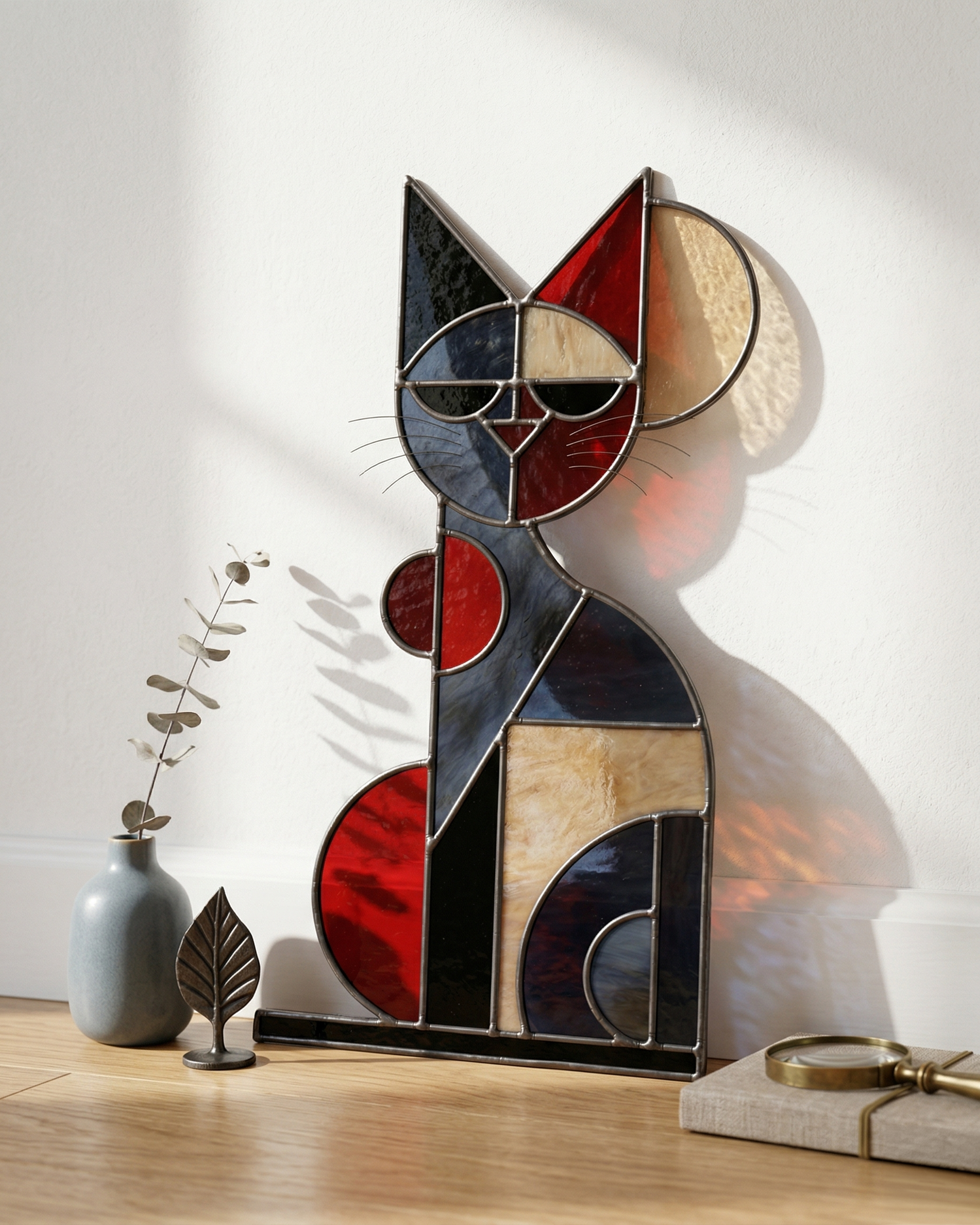 Stained Glass Cat Suncatcher