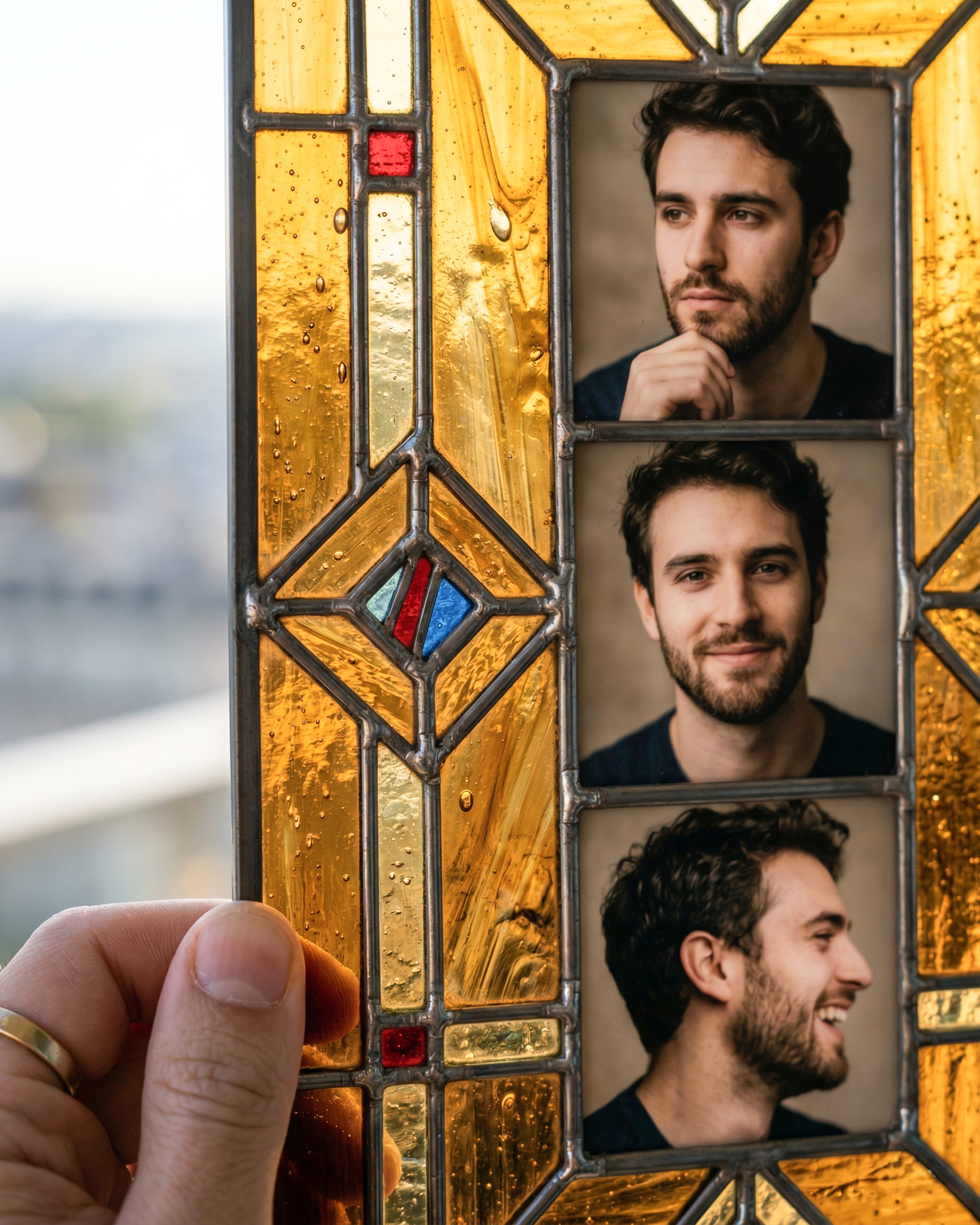 Stained Glass Family Photo Frame Rectangle