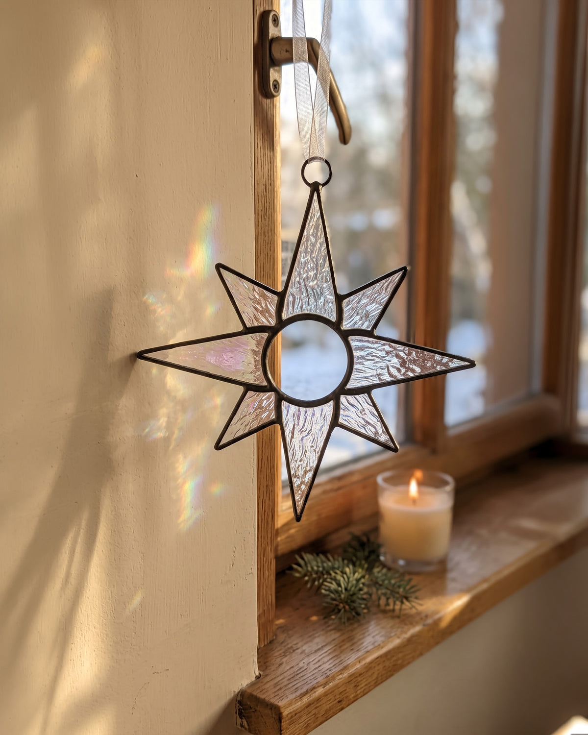 Iridescent Stained Glass Star
