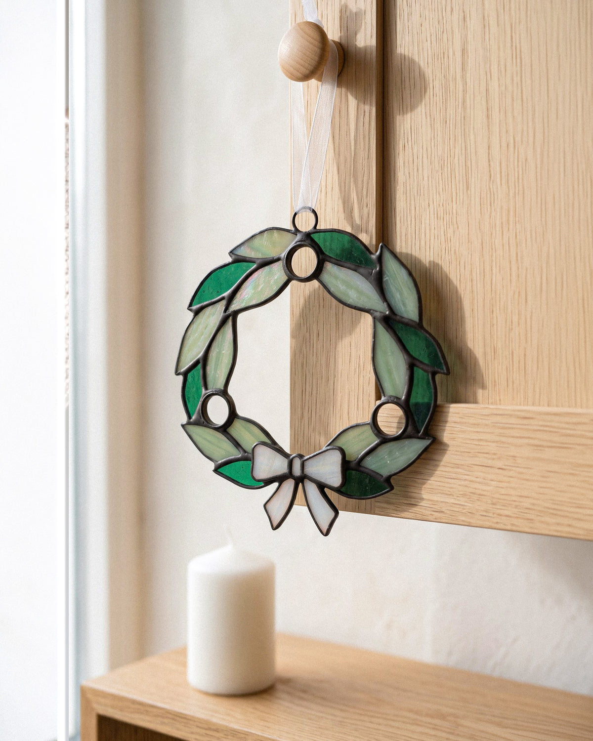 Stained Glass Wreath Ornament