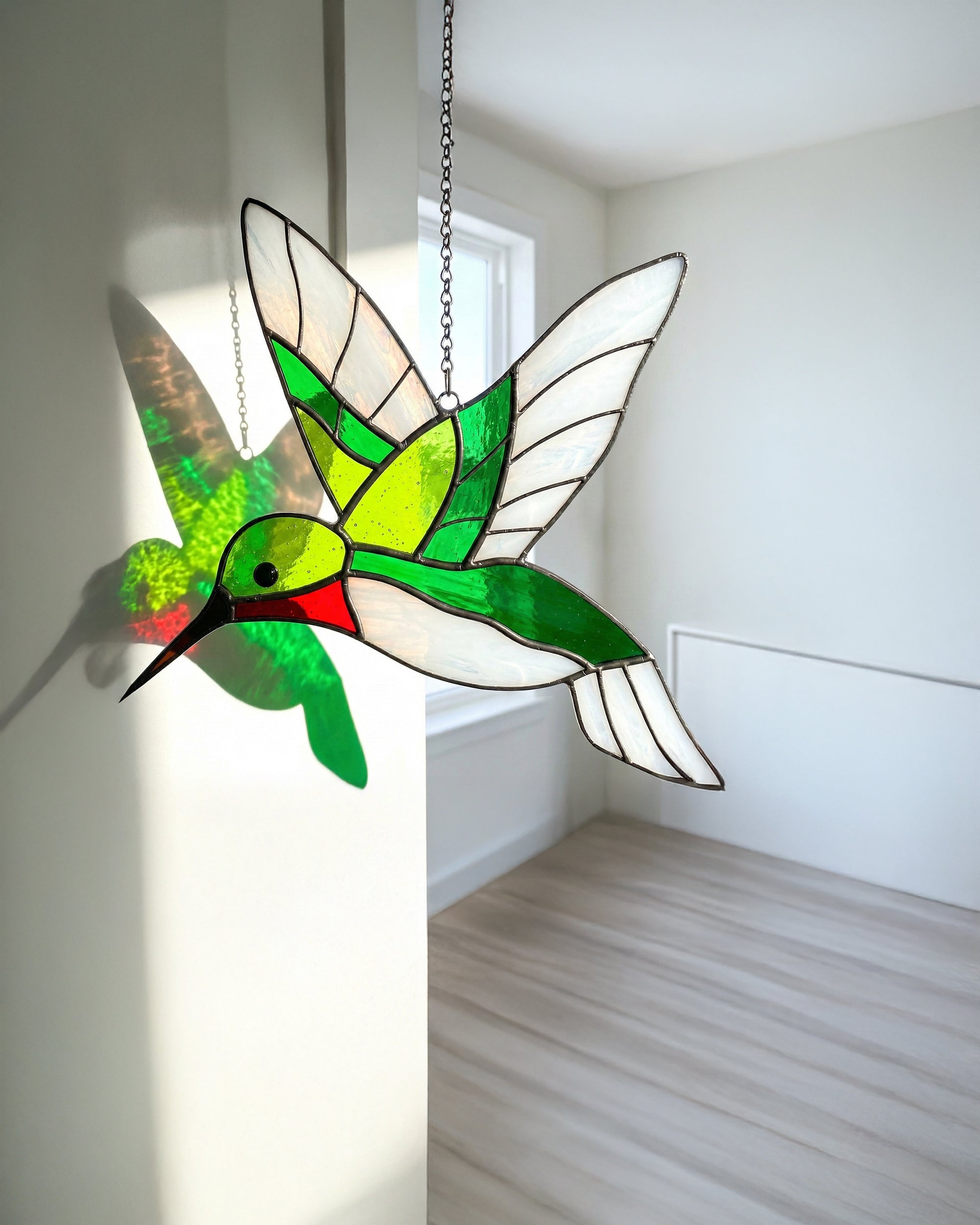Stained Glass Hummingbird Suncatcher