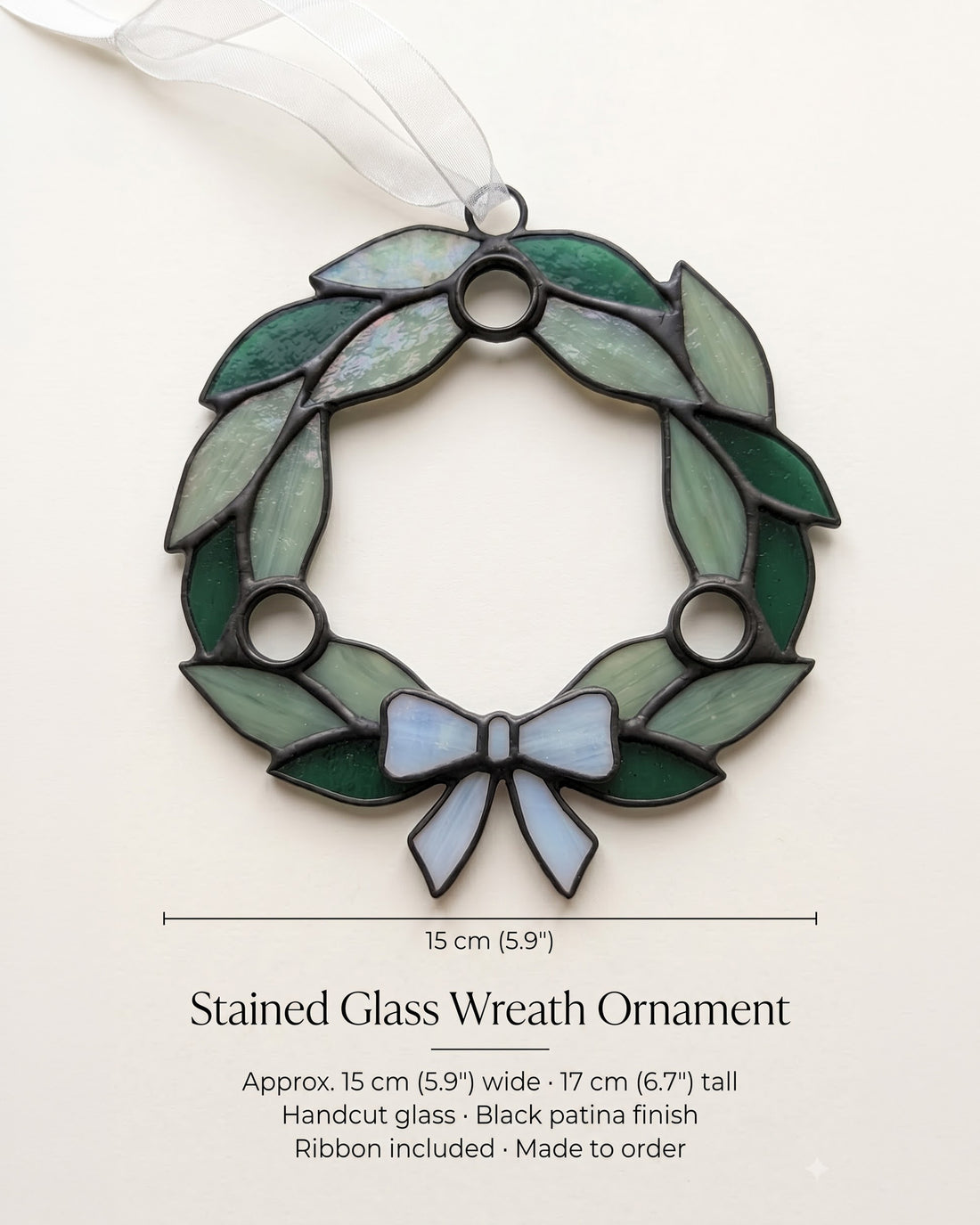 Stained Glass Wreath Ornament