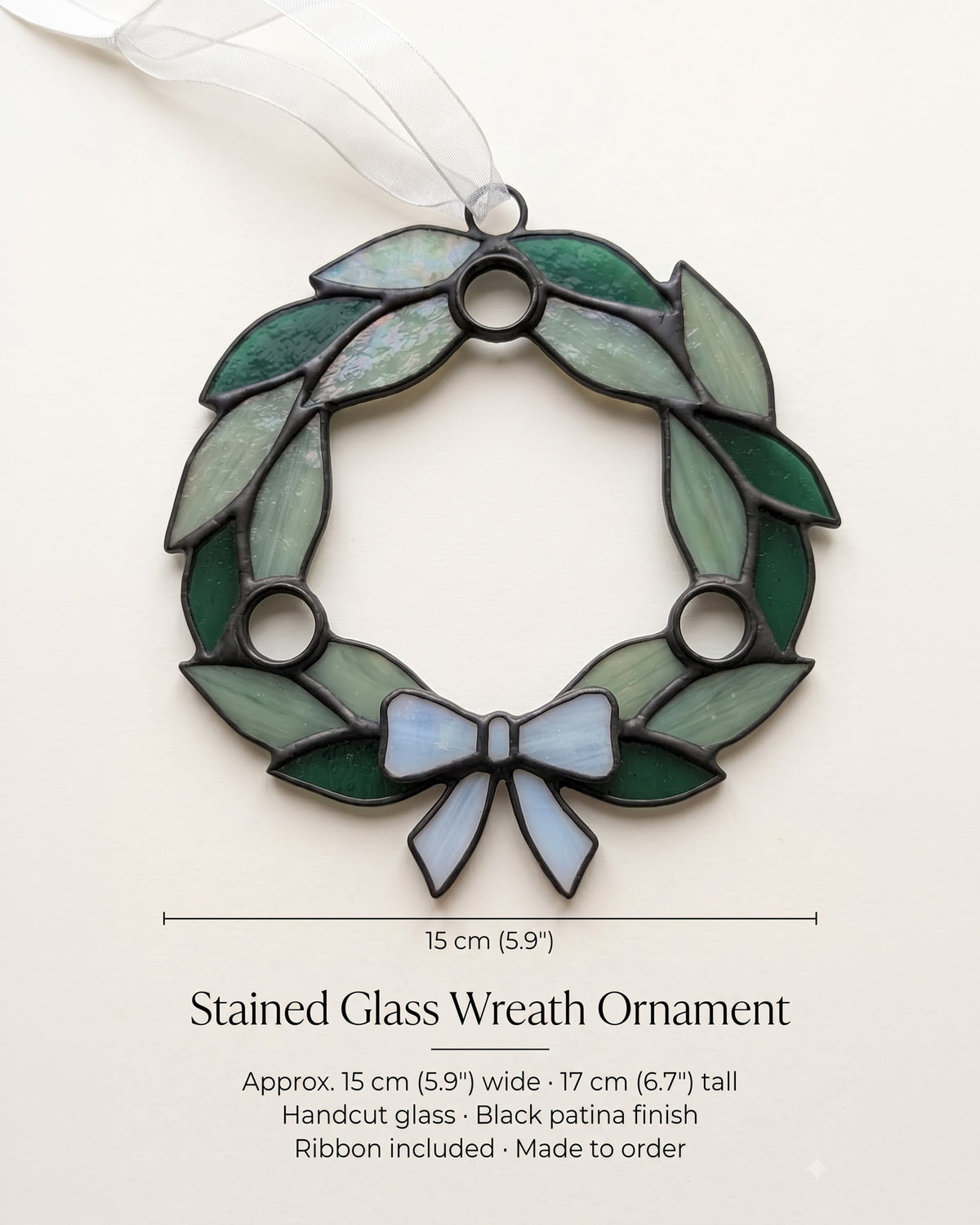 Stained Glass Wreath Ornament