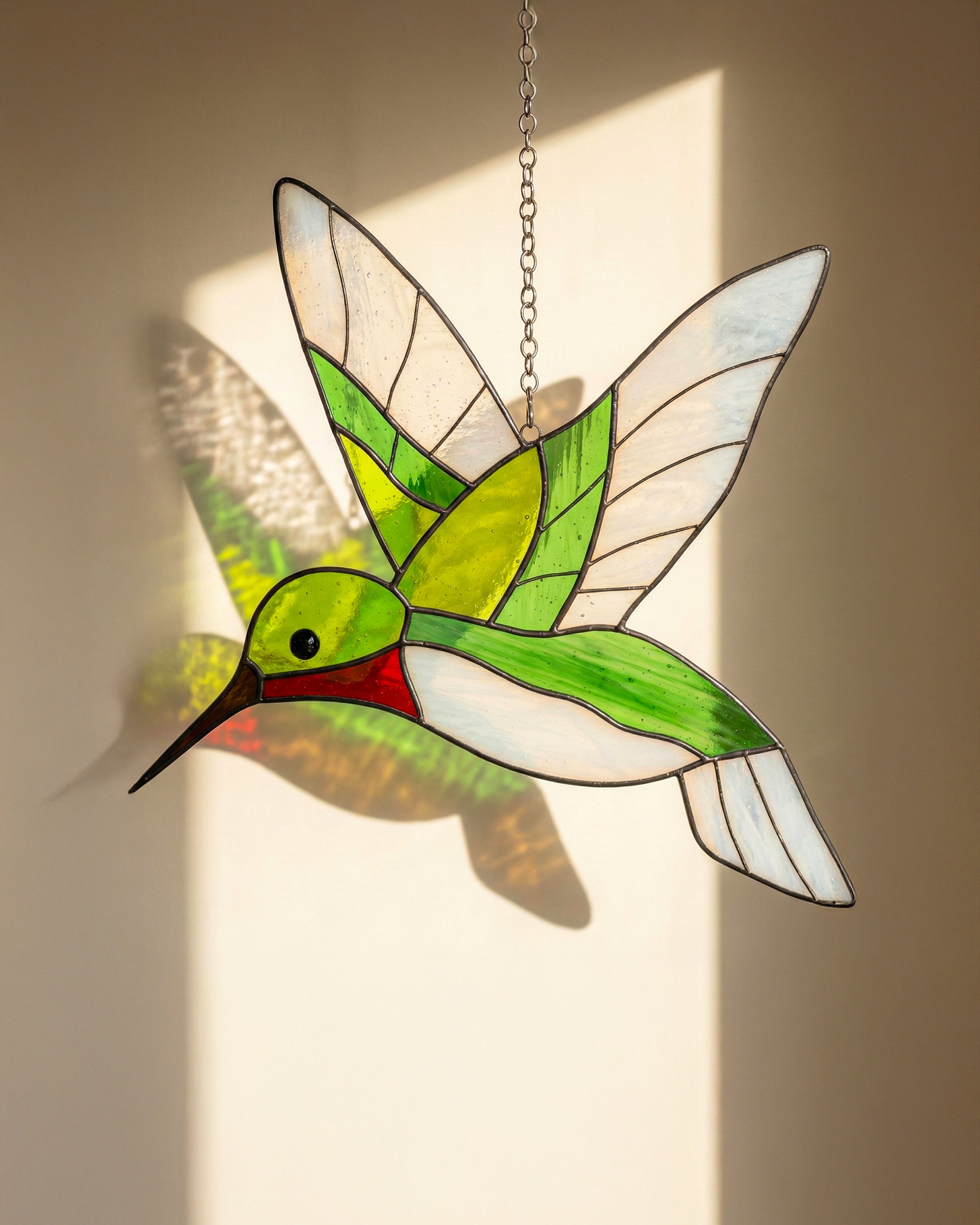 Stained Glass Hummingbird Suncatcher