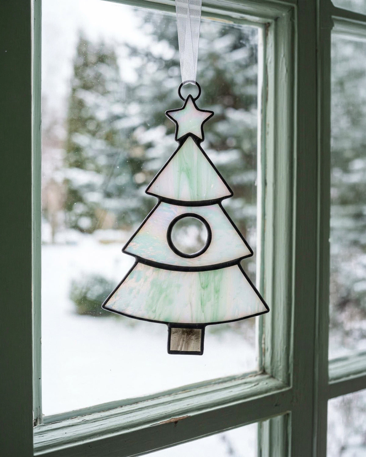 Stained Glass Christmas Tree Ornament