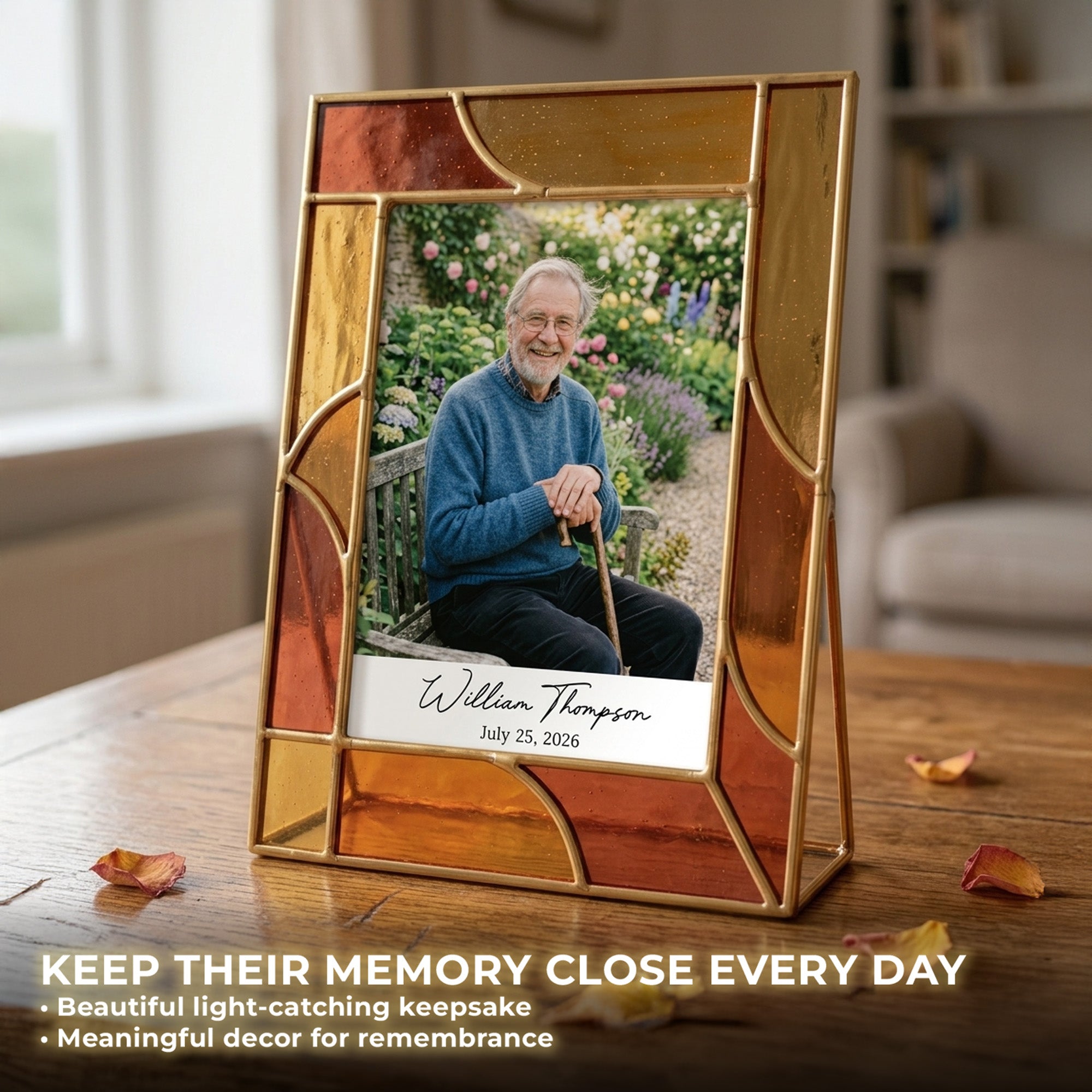Stained Glass Custom In Loving Memory Photo Frame