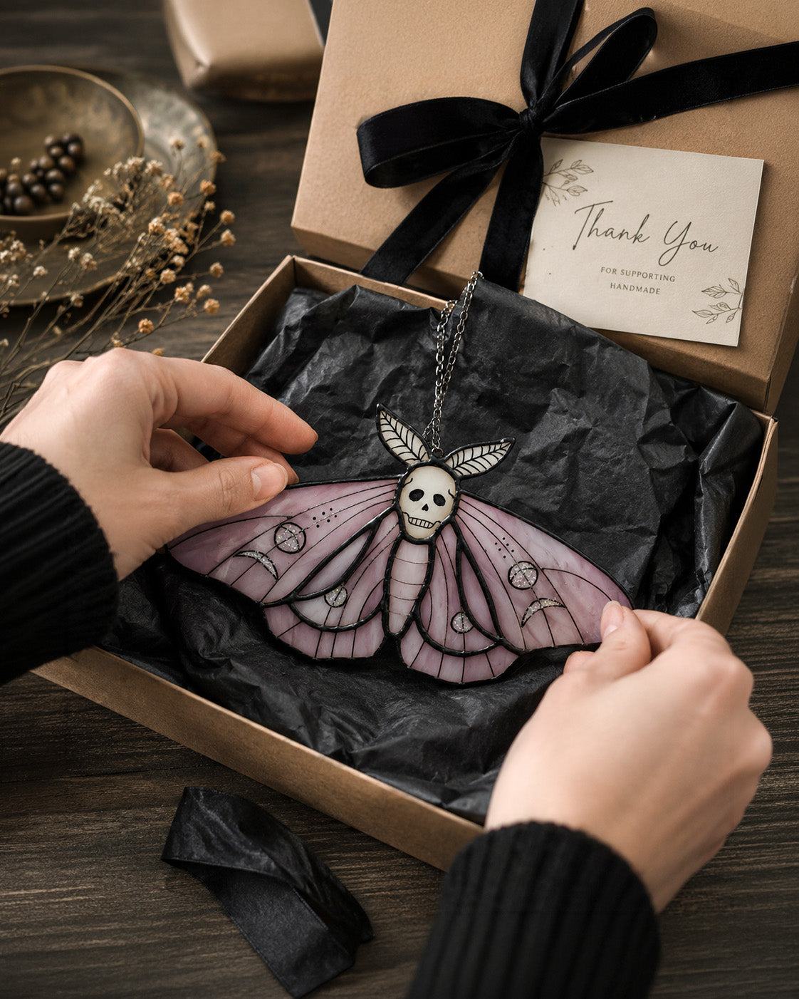 Stained Glass Butterfly Halloween Suncatcher