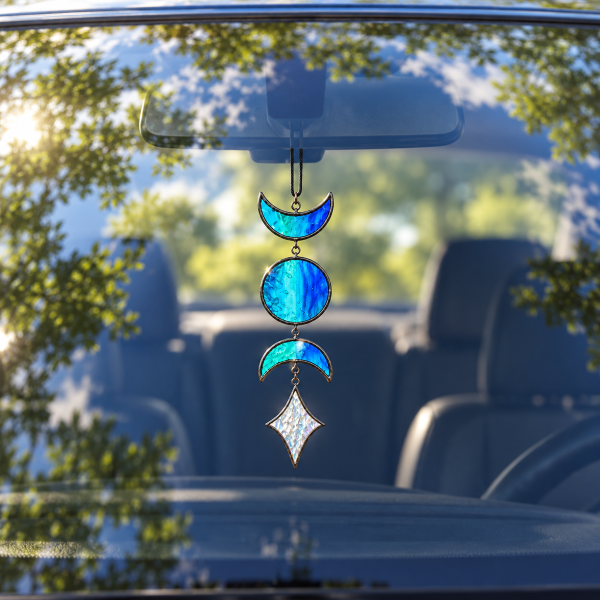 Moon Phase Stained Glass Suncatcher