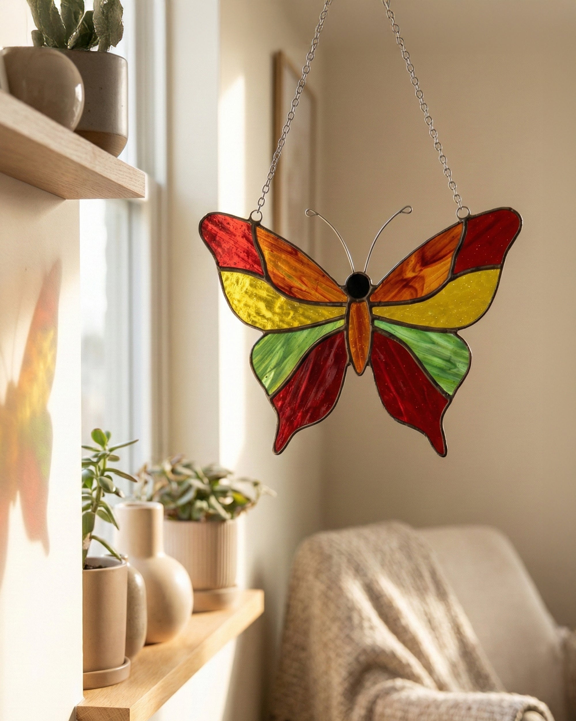 Stained Glass Butterfly 2 Suncatcher