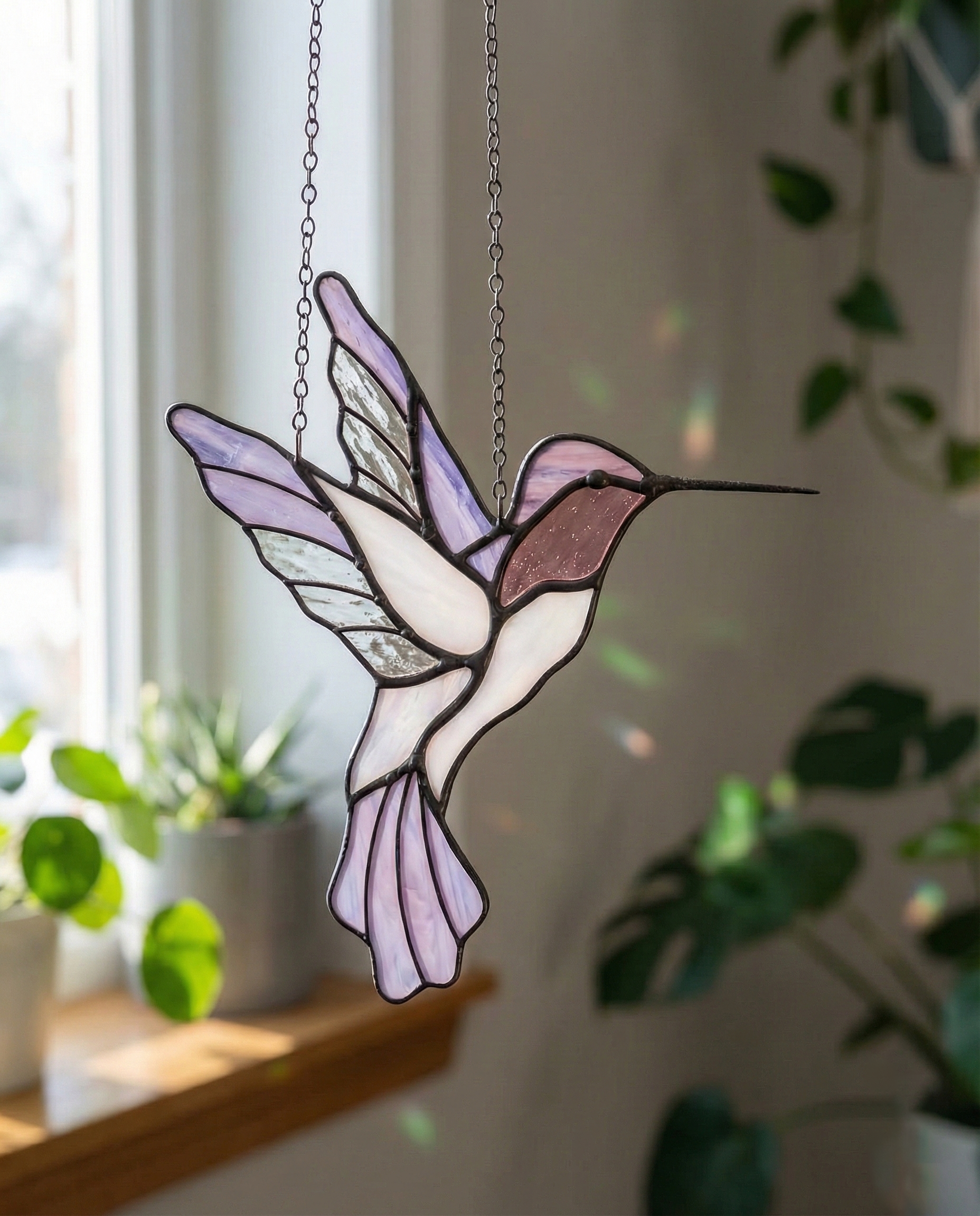 Stained Glass Hummingbird 3 Suncatcher